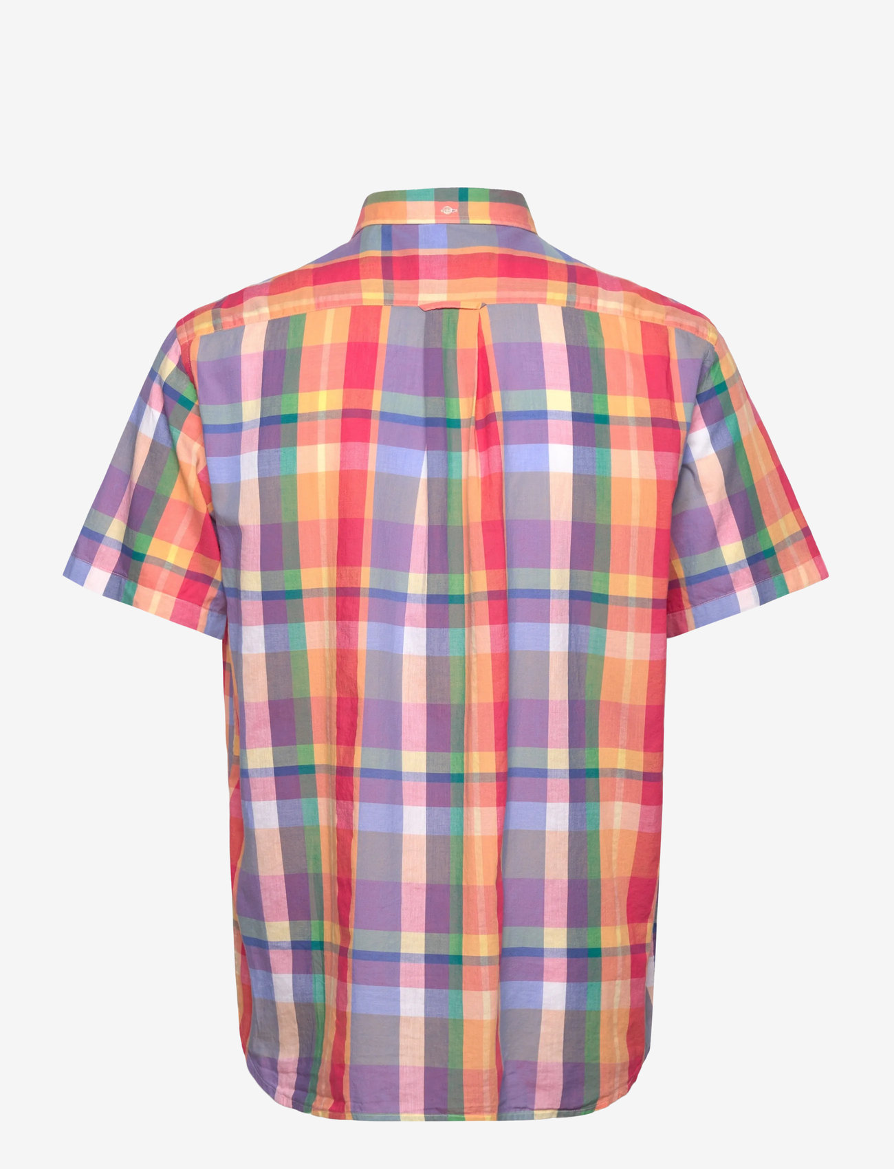 Gant - REG INDIAN MADRAS SS SHIRT - kortærmede skjorter - peachy orange - 1
