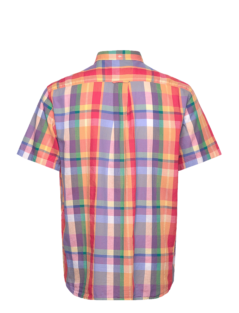 Gant - REG INDIAN MADRAS SS SHIRT - kortærmede skjorter - peachy orange - 1