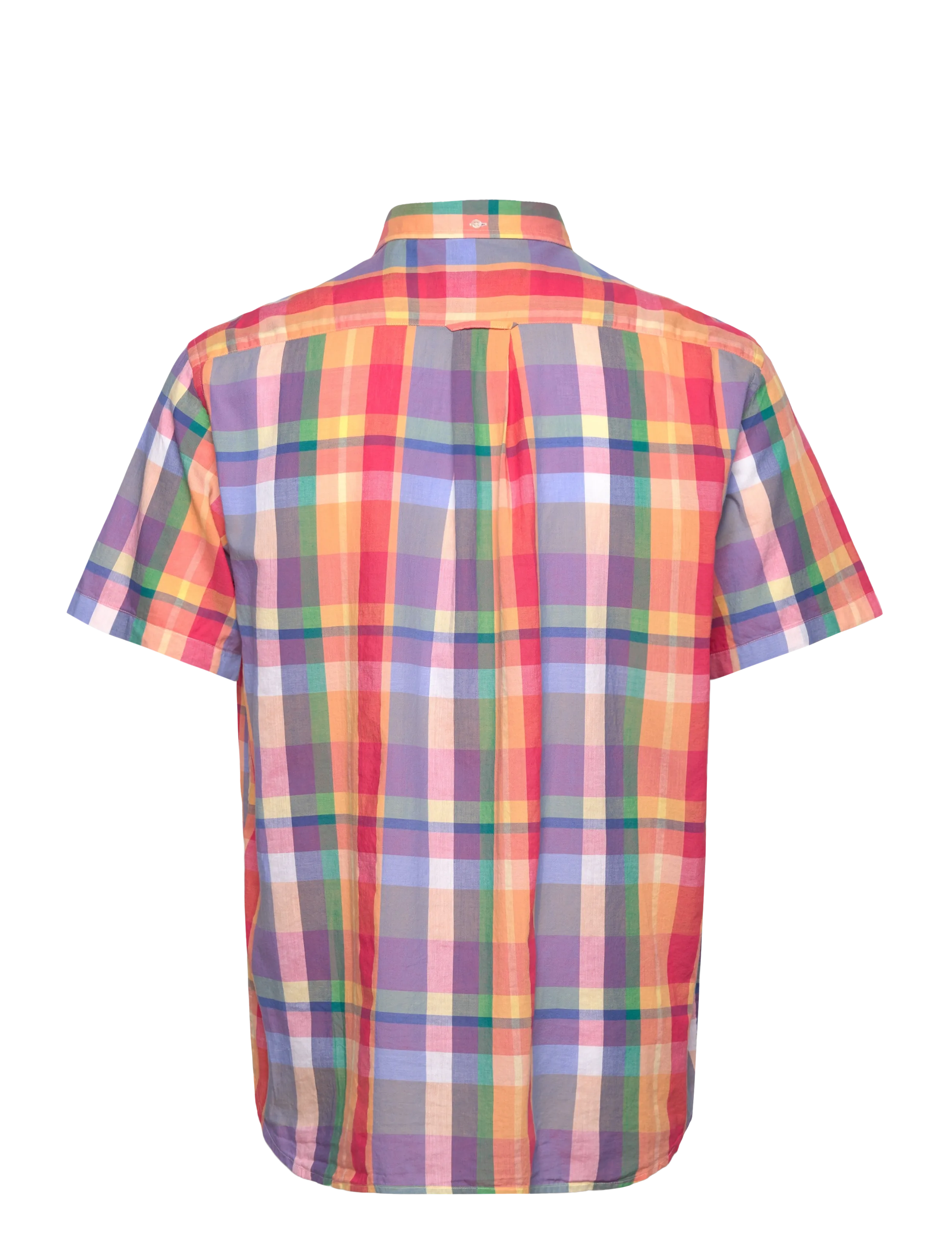 Gant - REG INDIAN MADRAS SS SHIRT - kurzarmhemden - peachy orange - 1