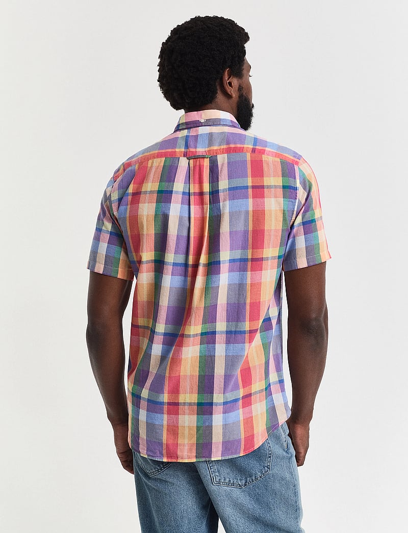 Gant - REG INDIAN MADRAS SS SHIRT - kortærmede skjorter - peachy orange - 2