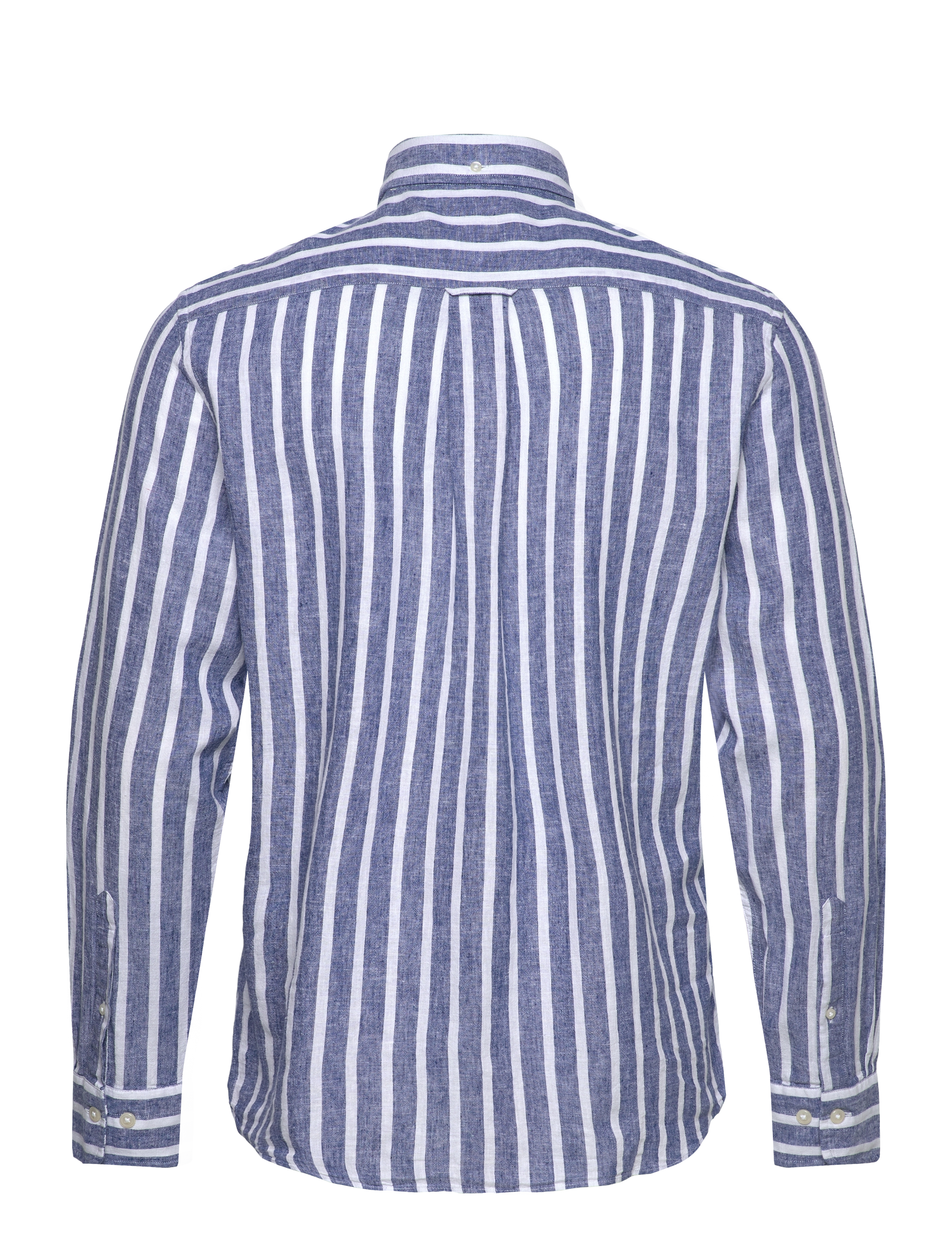 Gant - REG COTTON/LINEN STRIPED SHIRT - koszule w paski i prążki - rich blue - 2
