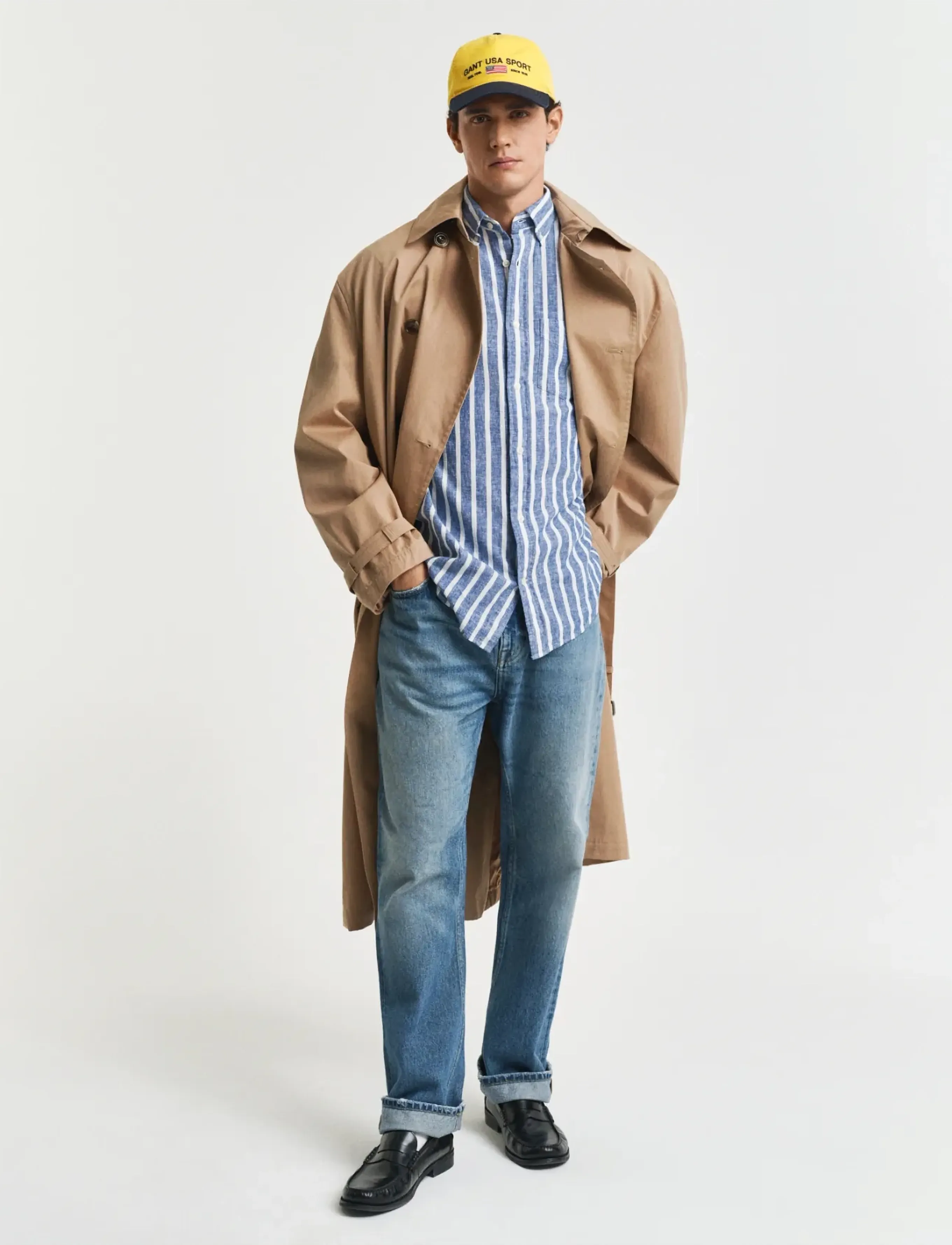 Gant - REG COTTON/LINEN STRIPED SHIRT - koszule w paski i prążki - rich blue - 5