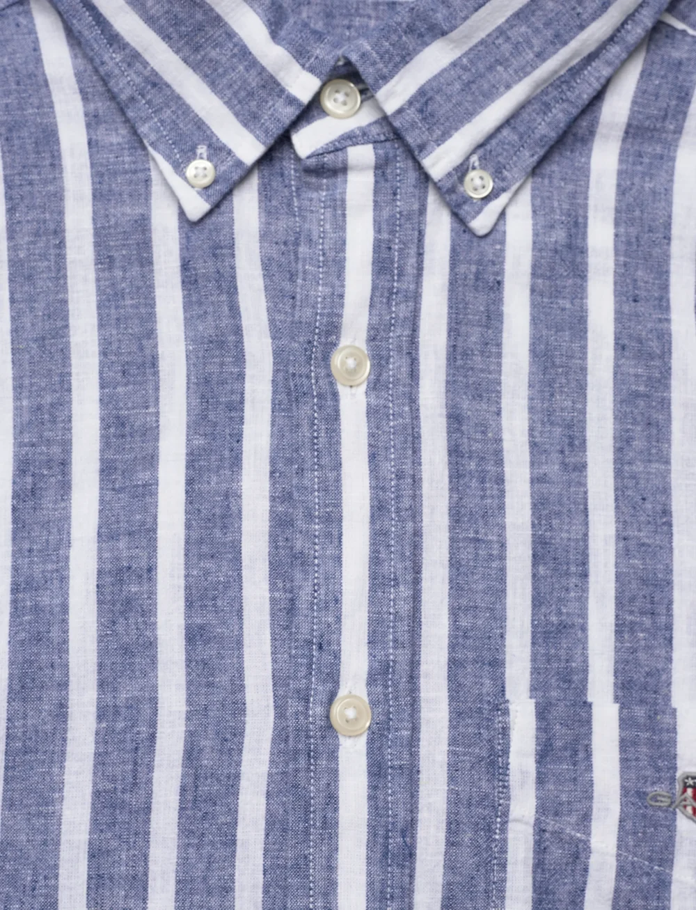GANT - REG COTTON/LINEN STRIPED SHIRT - basic shirts - rich blue - 2