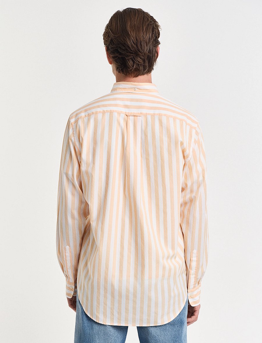 Gant - REG CLASSIC POPLIN STRIPE SHIRT - randiga skjortor - peachy orange - 2