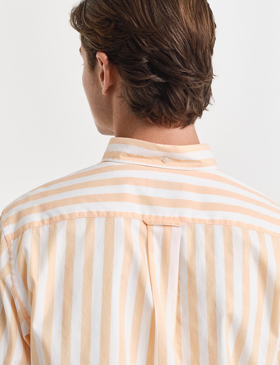 Gant - REG CLASSIC POPLIN STRIPE SHIRT - randiga skjortor - peachy orange - 3