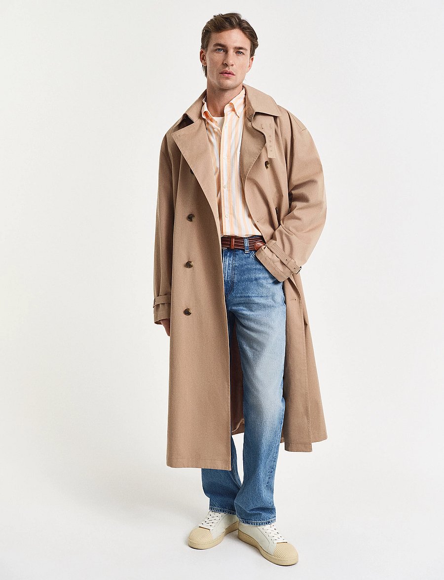 Gant - REG CLASSIC POPLIN STRIPE SHIRT - randiga skjortor - peachy orange - 4