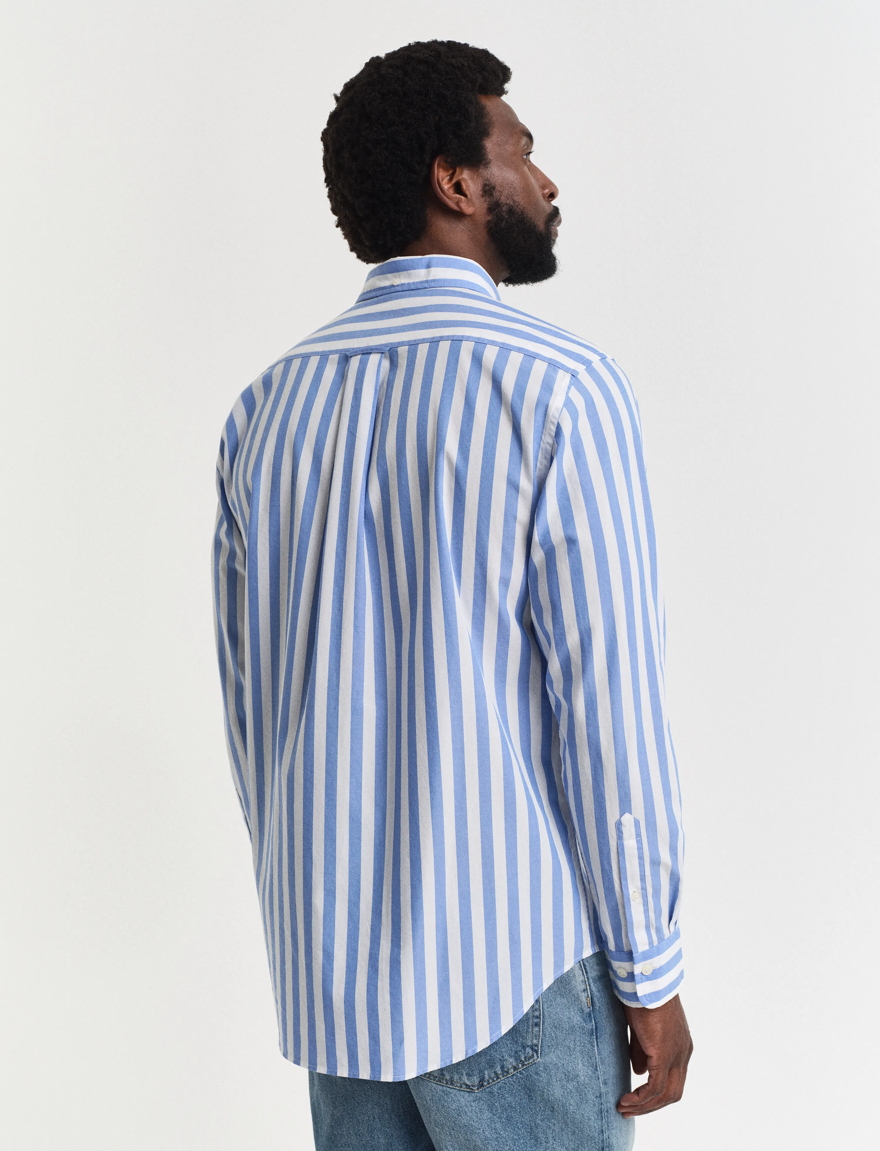Gant - REG CLASSIC POPLIN STRIPE SHIRT - stribede skjorter - perfect blue - 2