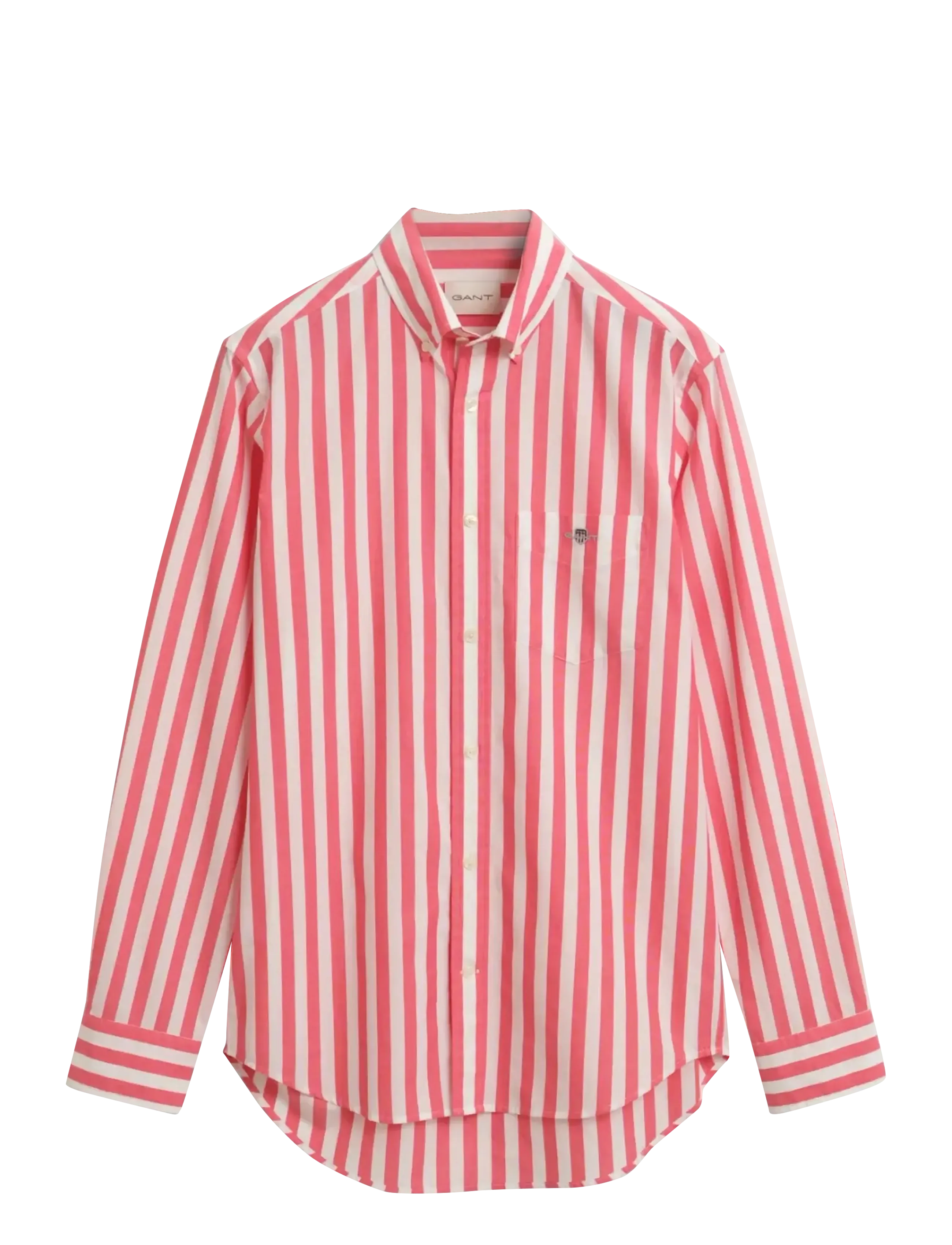 Gant REG CLASSIC POPLIN STRIPE SHIRT - Skjortor - WATERMELON RED / white