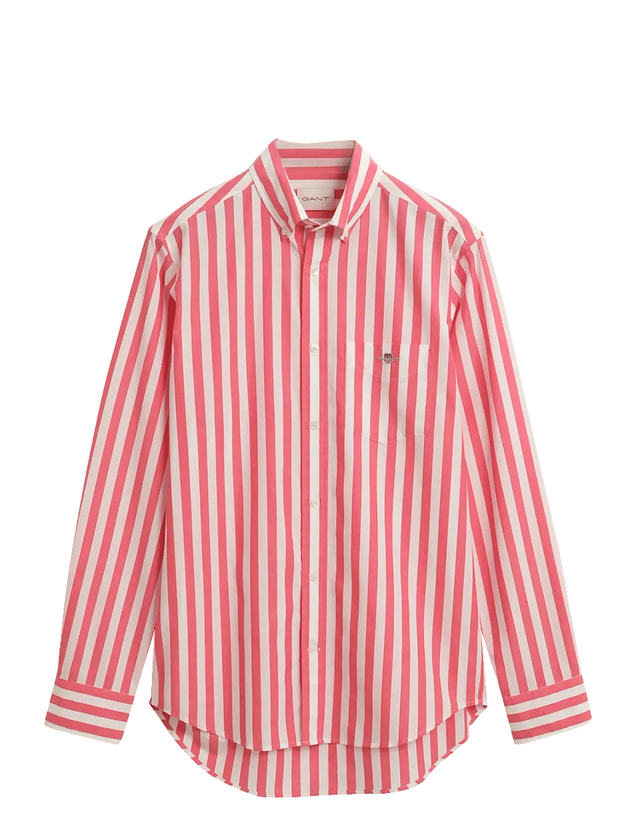 Gant - REG CLASSIC POPLIN STRIPE SHIRT - randiga skjortor - watermelon red - 1