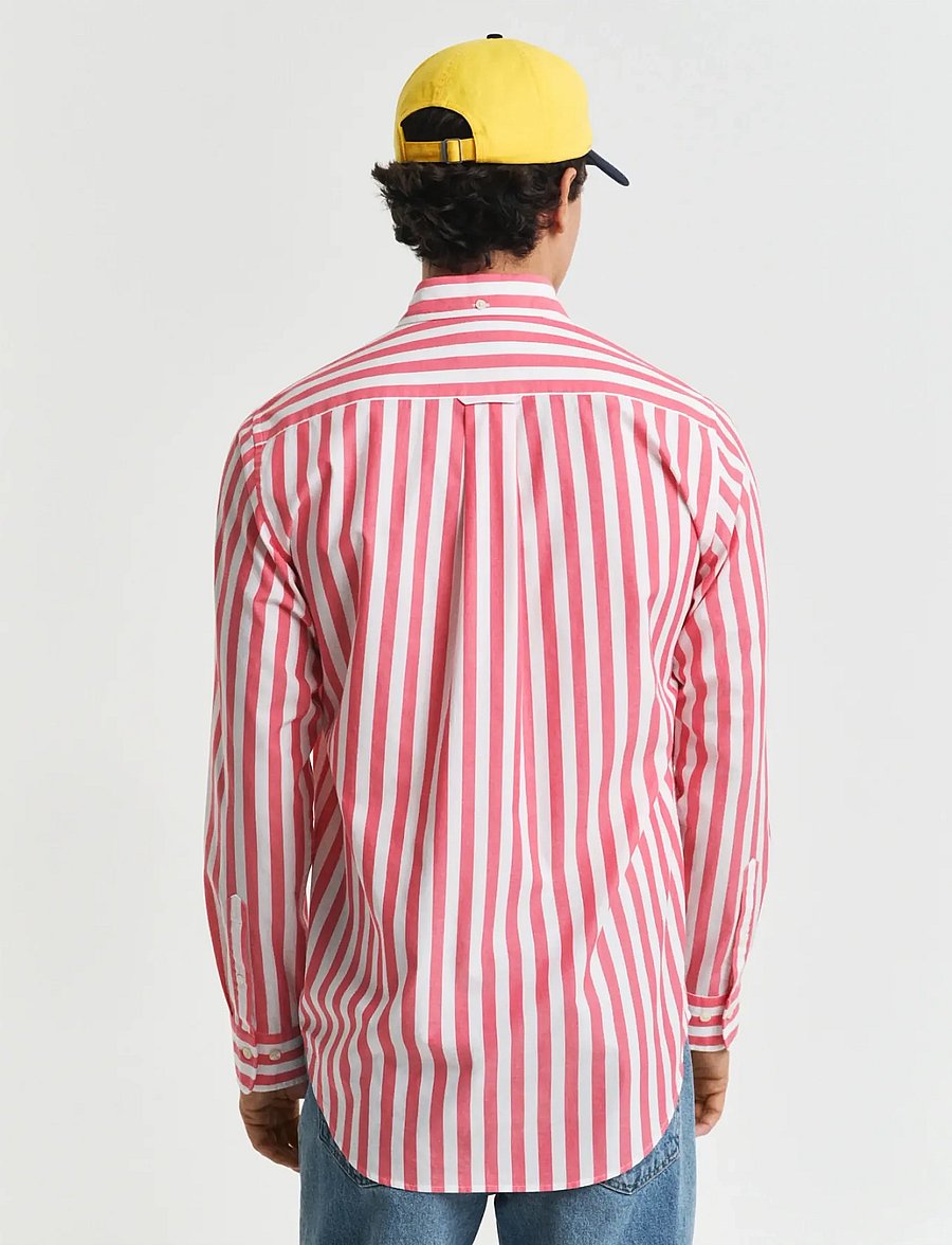 Gant - REG CLASSIC POPLIN STRIPE SHIRT - randiga skjortor - watermelon red - 2