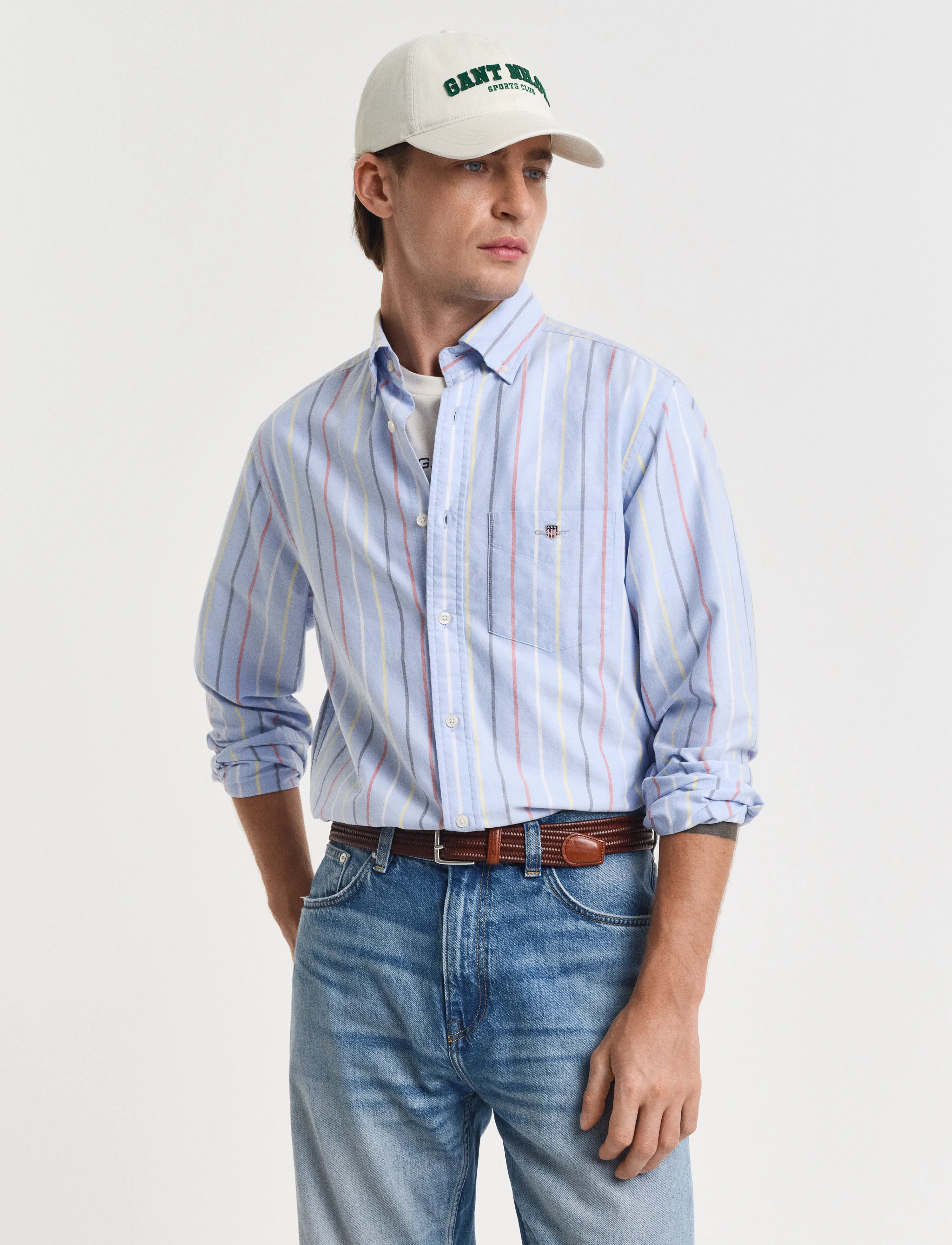 Gant REG CLASSIC OXFORD MULTI STR SHIRT - Skjorter - LIGHT BLUE / blue