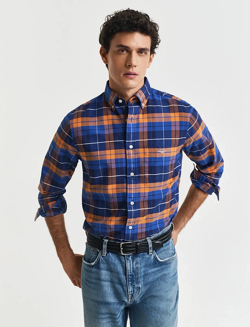 GANT - REG CLASSIC OXFORD CHECK SHIRT - orange bronze - 0