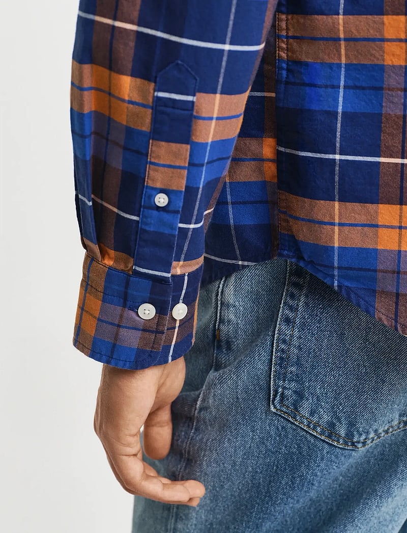 GANT - REG CLASSIC OXFORD CHECK SHIRT - orange bronze - 4