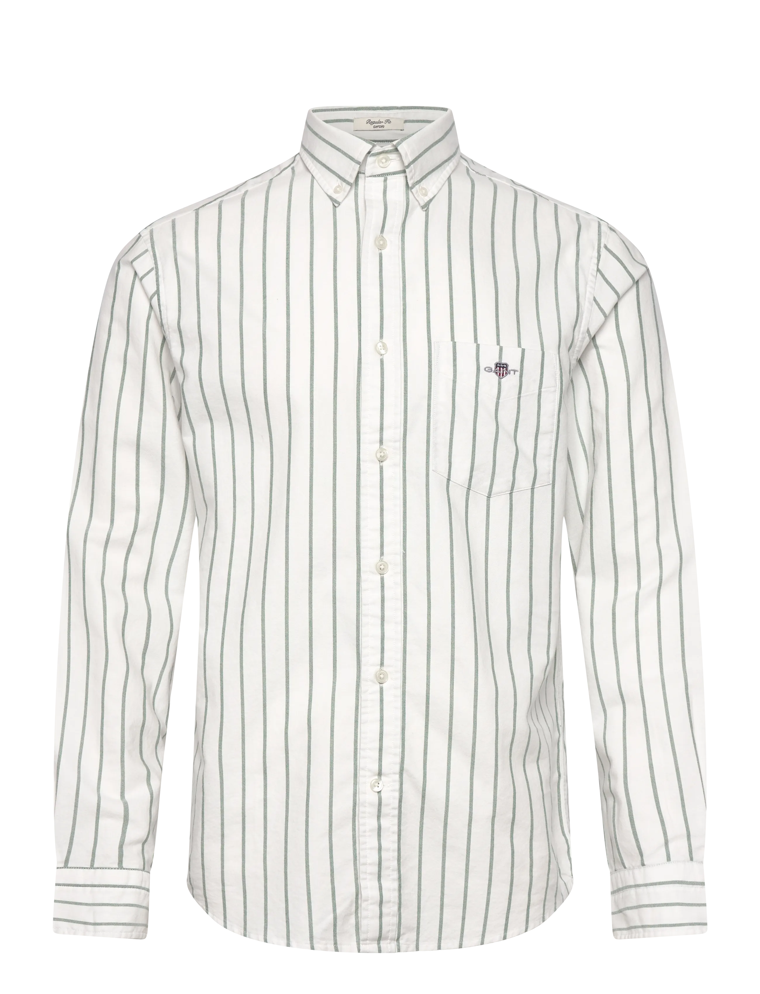 Gant REG CLASSIC OXFORD STRIPE SHIRT - Skjorter - FOREST GREEN / green