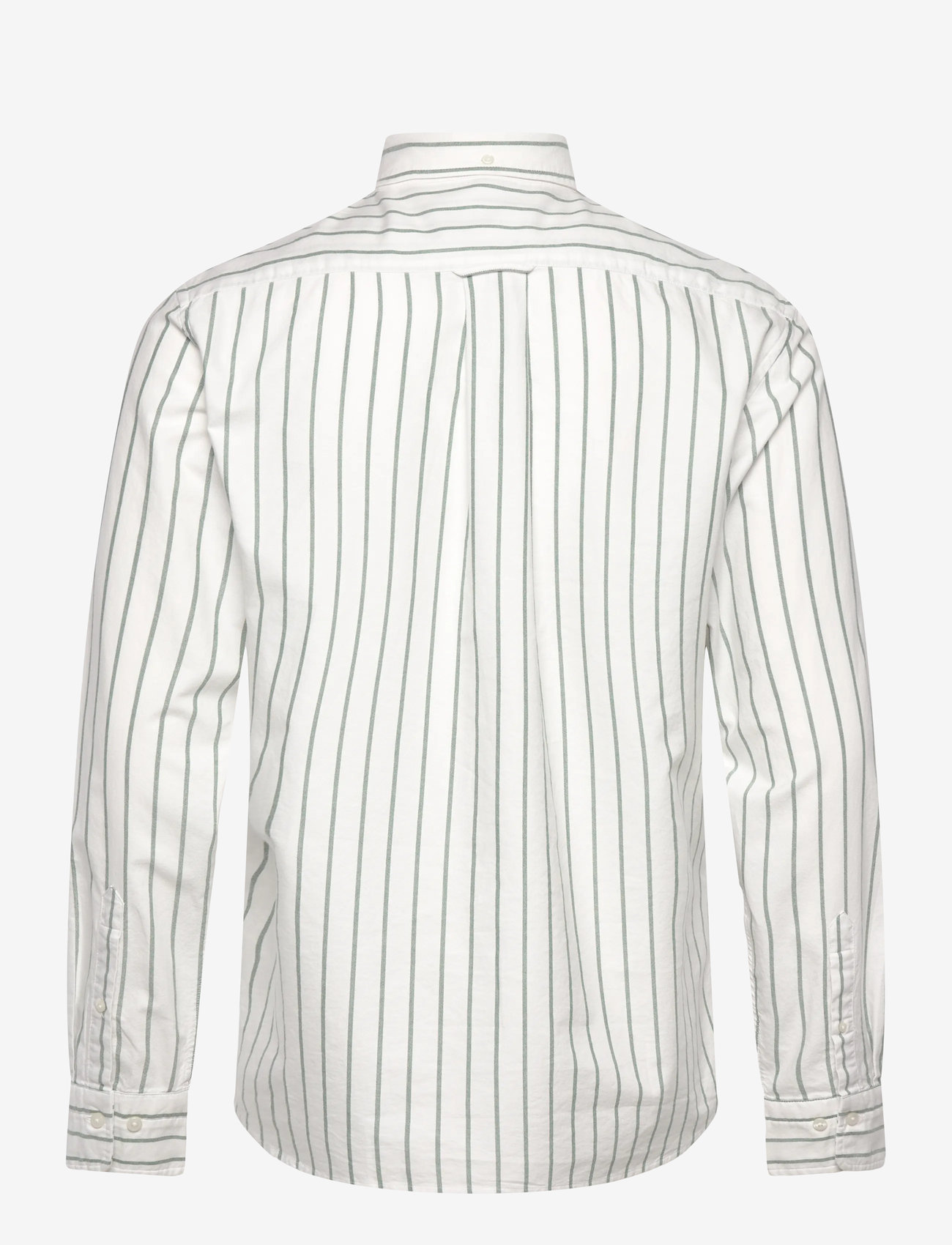 Gant - REG CLASSIC OXFORD STRIPE SHIRT - röndóttar skyrtur - forest green - 1