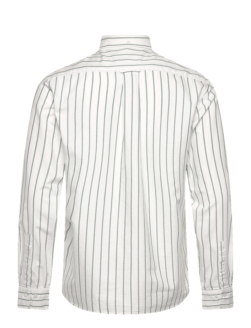 Gant - REG CLASSIC OXFORD STRIPE SHIRT - röndóttar skyrtur - forest green - 1