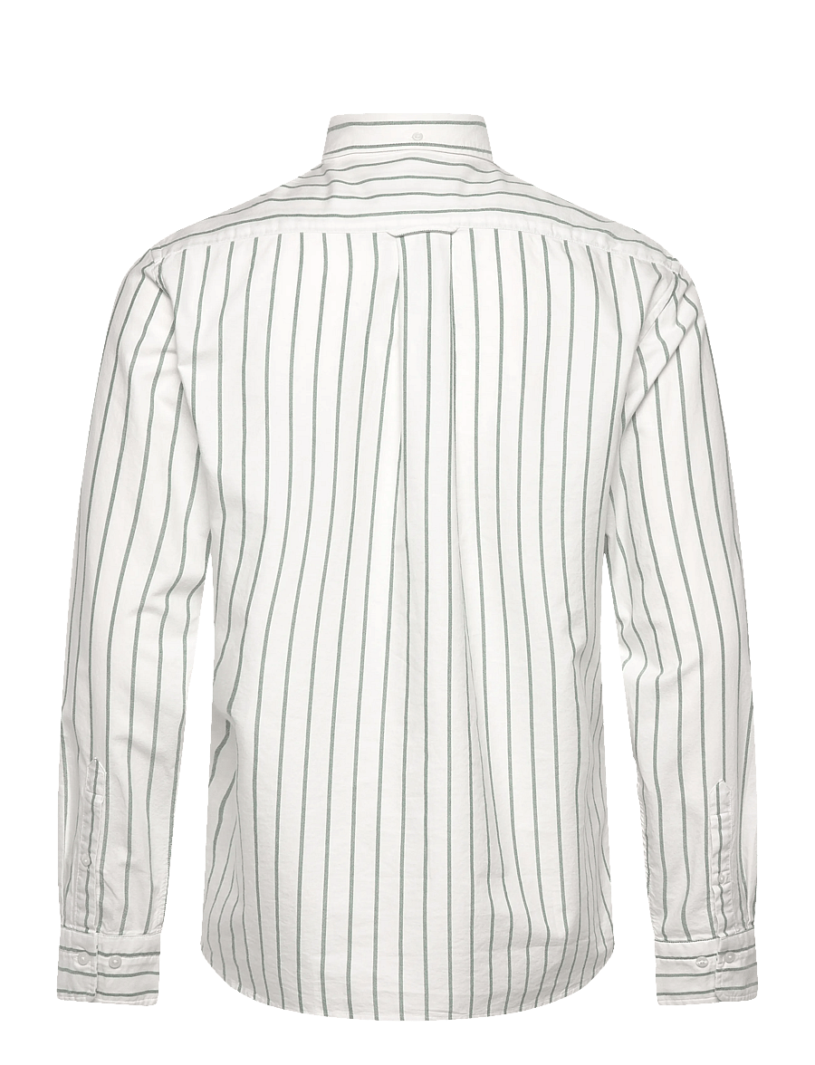 Gant - REG CLASSIC OXFORD STRIPE SHIRT - gestreepte overhemden - forest green - 1