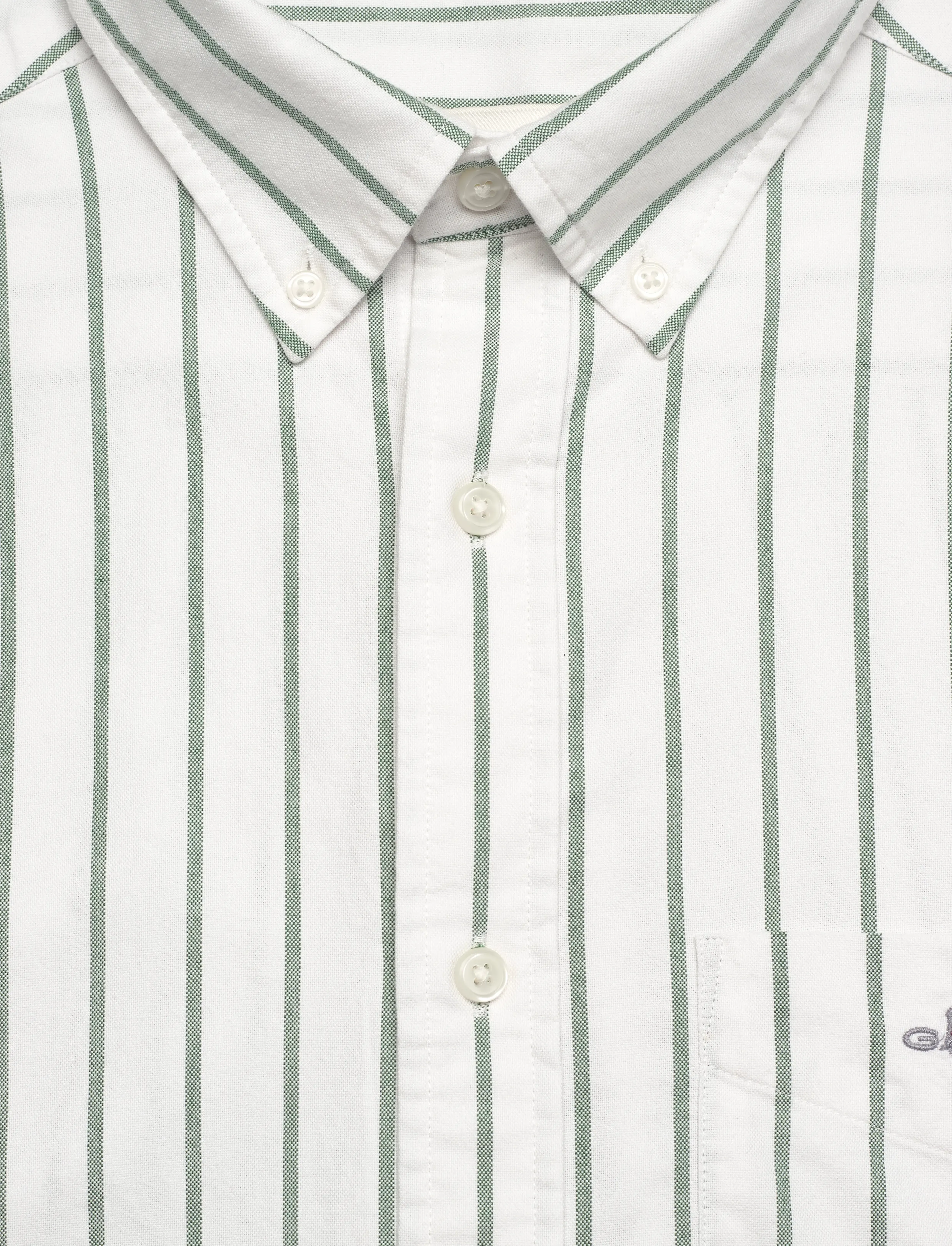 Gant - REG CLASSIC OXFORD STRIPE SHIRT - striped shirts - forest green - 2