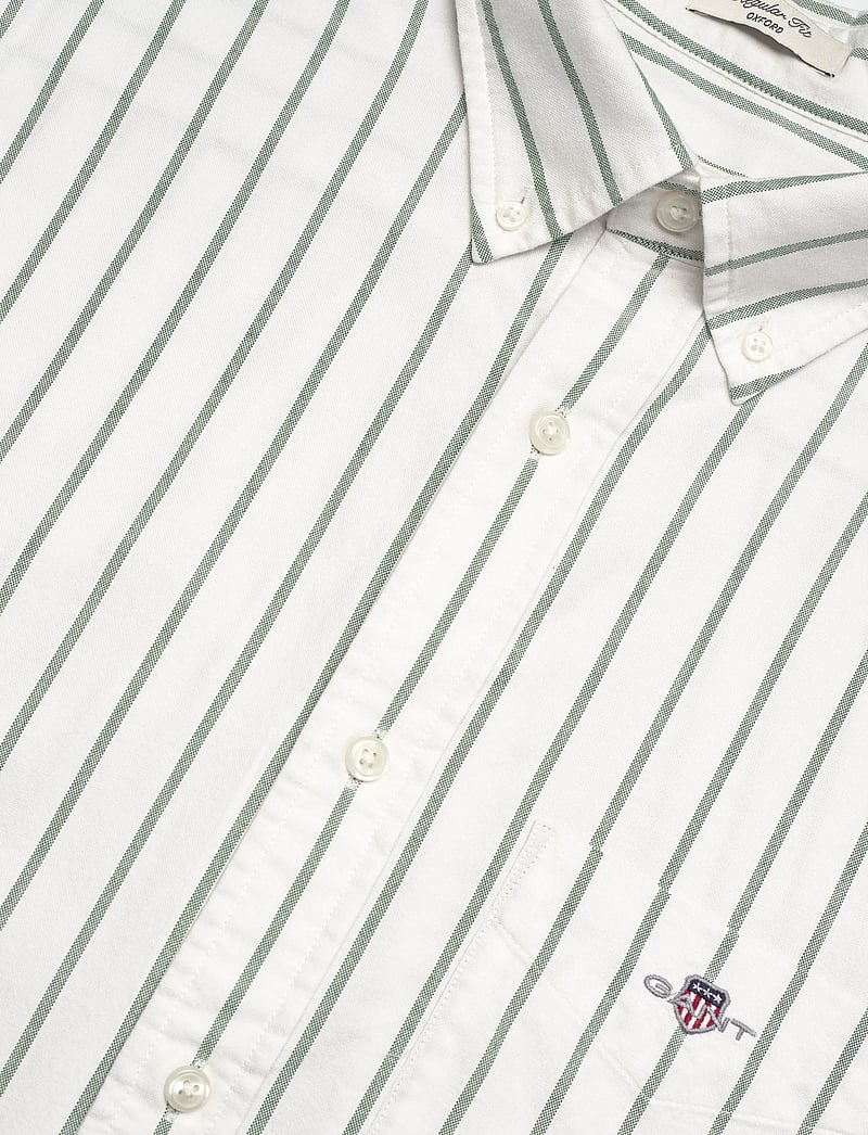 Gant - REG CLASSIC OXFORD STRIPE SHIRT - röndóttar skyrtur - forest green - 3
