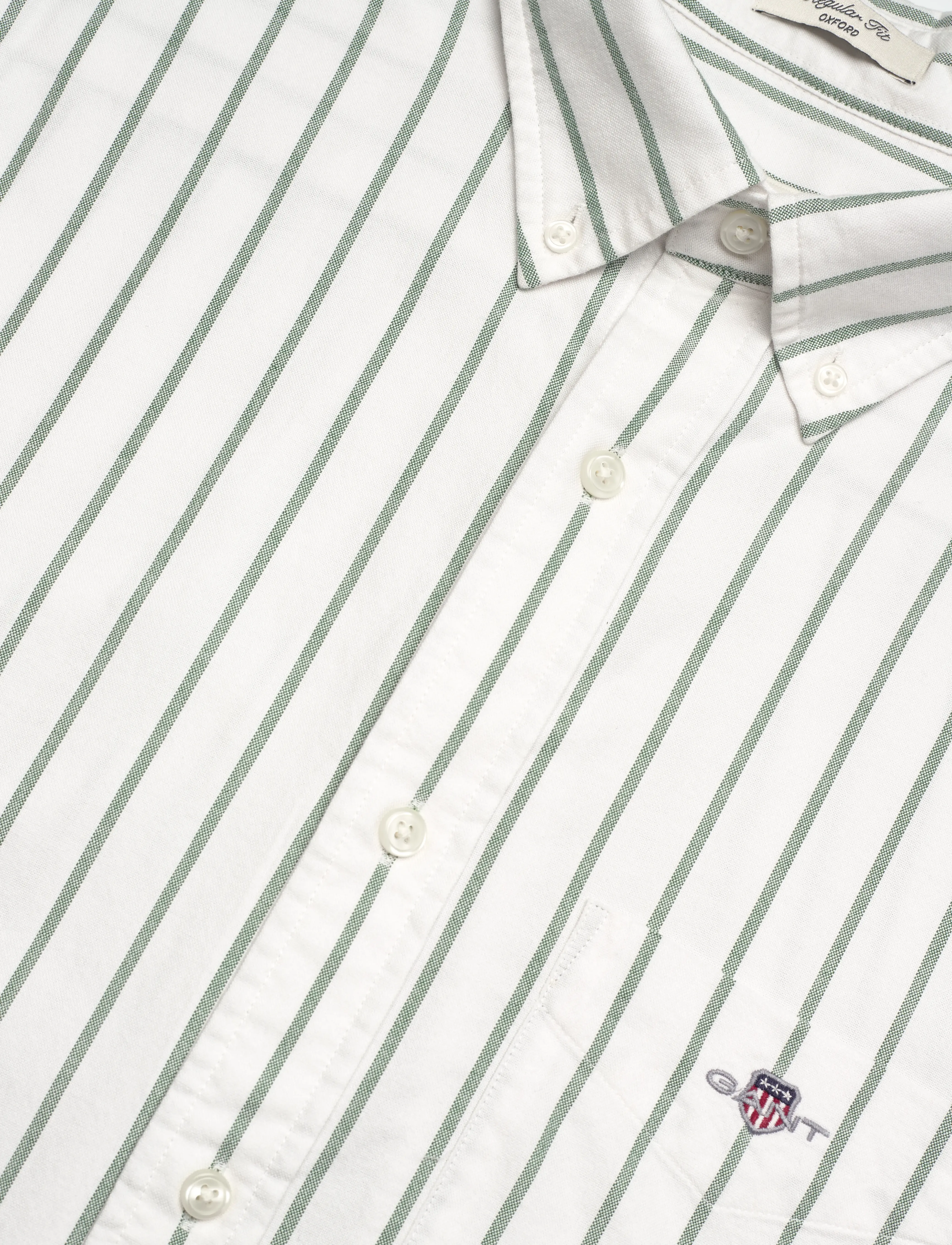 Gant - REG CLASSIC OXFORD STRIPE SHIRT - gestreepte overhemden - forest green - 3