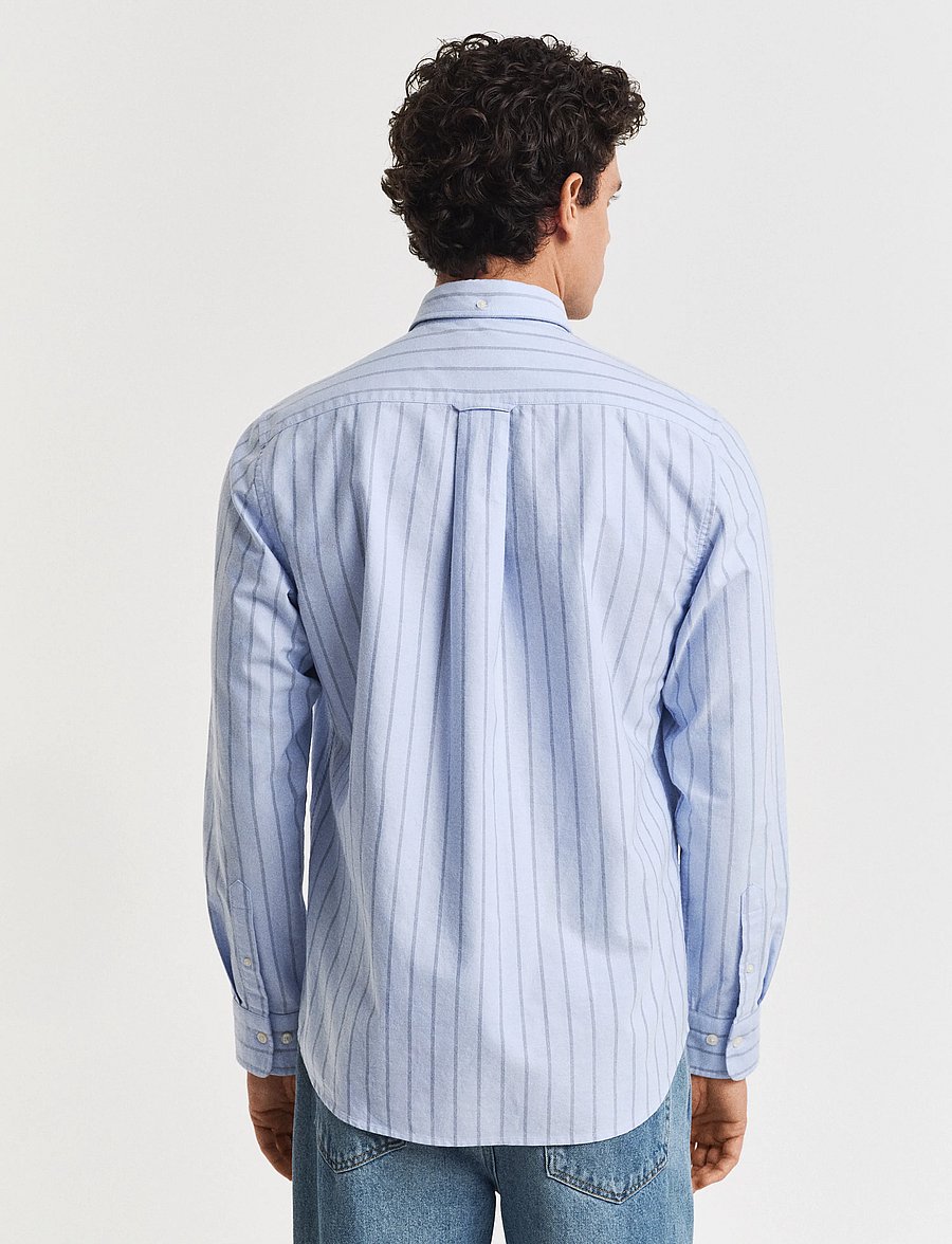 Gant - REG CLASSIC OXFORD STRIPE SHIRT - stribede skjorter - light blue - 3