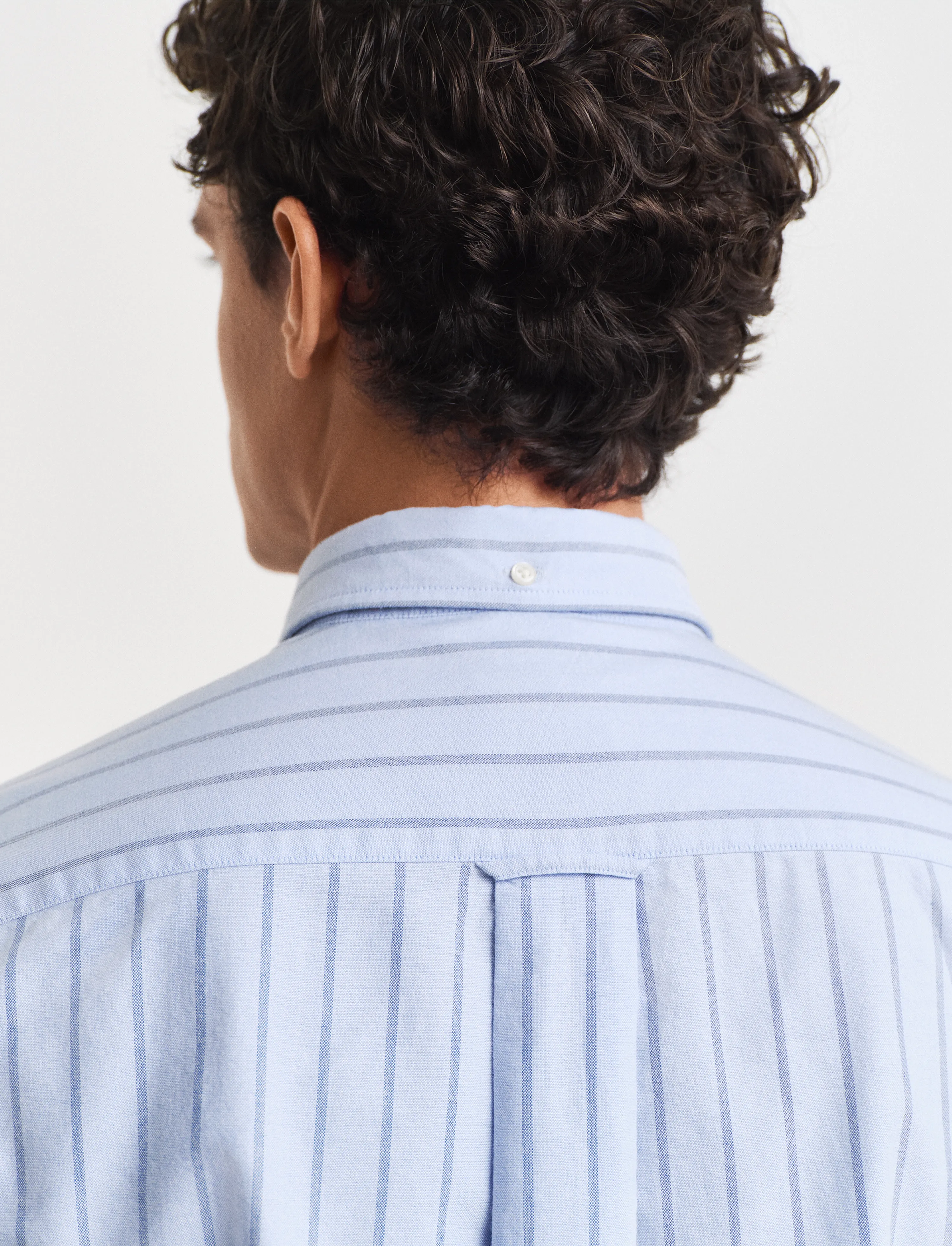 Gant - REG CLASSIC OXFORD STRIPE SHIRT - stribede skjorter - light blue - 4