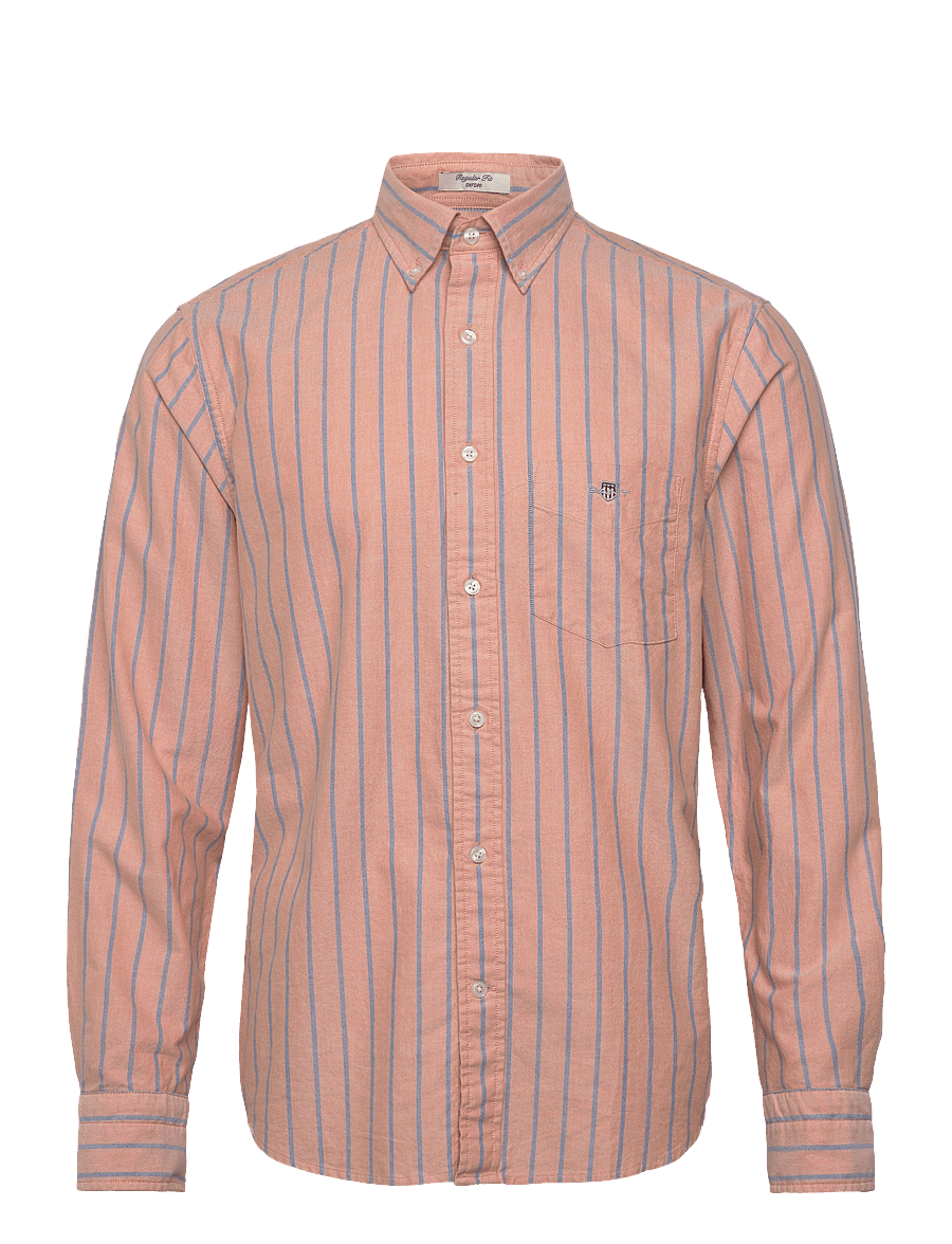 Gant - REG CLASSIC OXFORD STRIPE SHIRT - chemises à rayures - orange bronze - 1