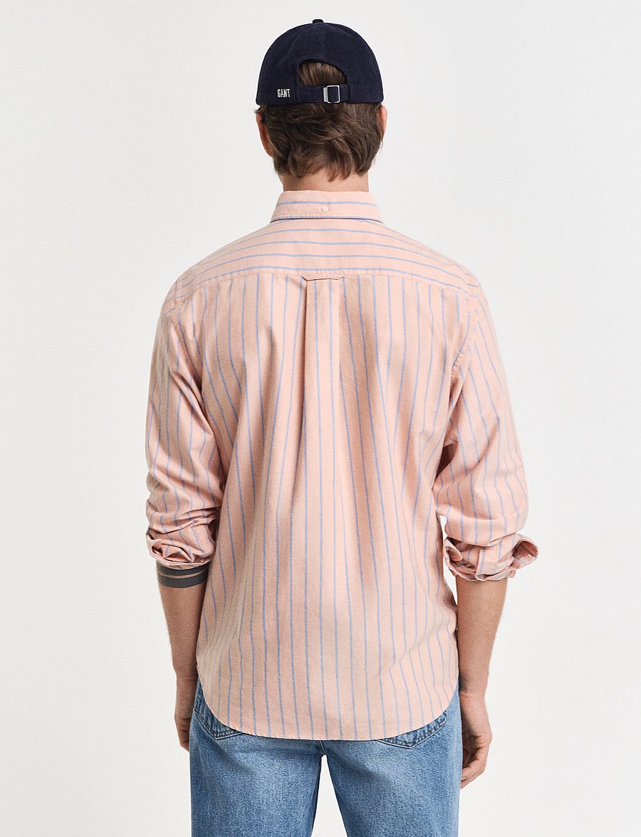 Gant - REG CLASSIC OXFORD STRIPE SHIRT - chemises à rayures - orange bronze - 3