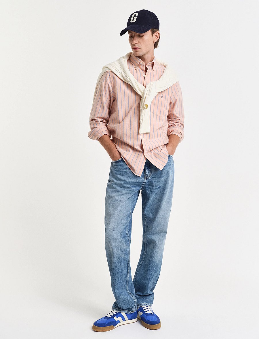 Gant - REG CLASSIC OXFORD STRIPE SHIRT - chemises à rayures - orange bronze - 5