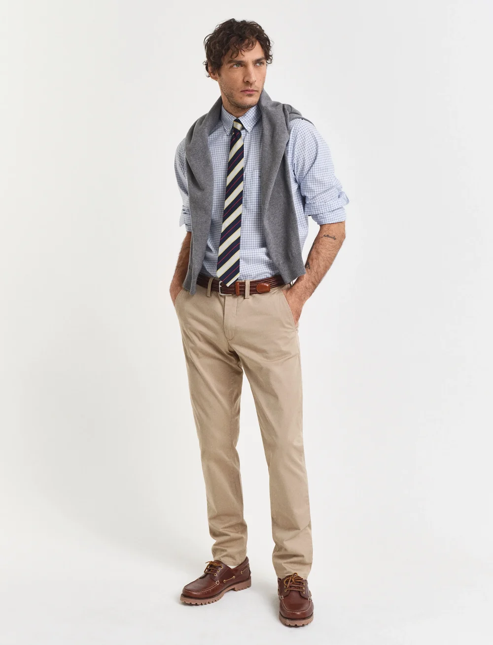 GANT - REG CLASSIC POPLIN CHECK SHIRT - basic-hemden - college blue - 4