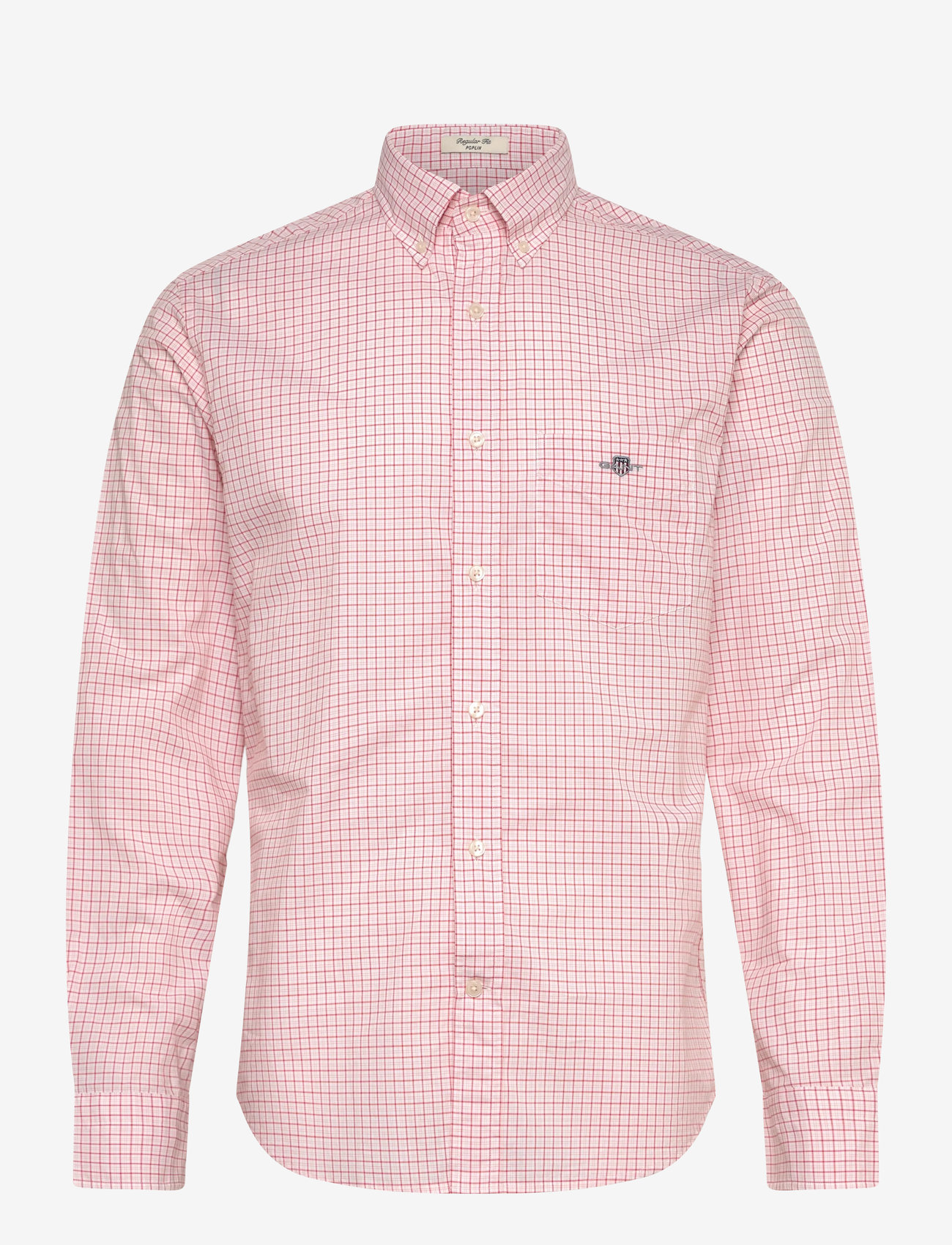 Gant - REG CLASSIC POPLIN CHECK SHIRT - languoti marškiniai - deep orange - 0