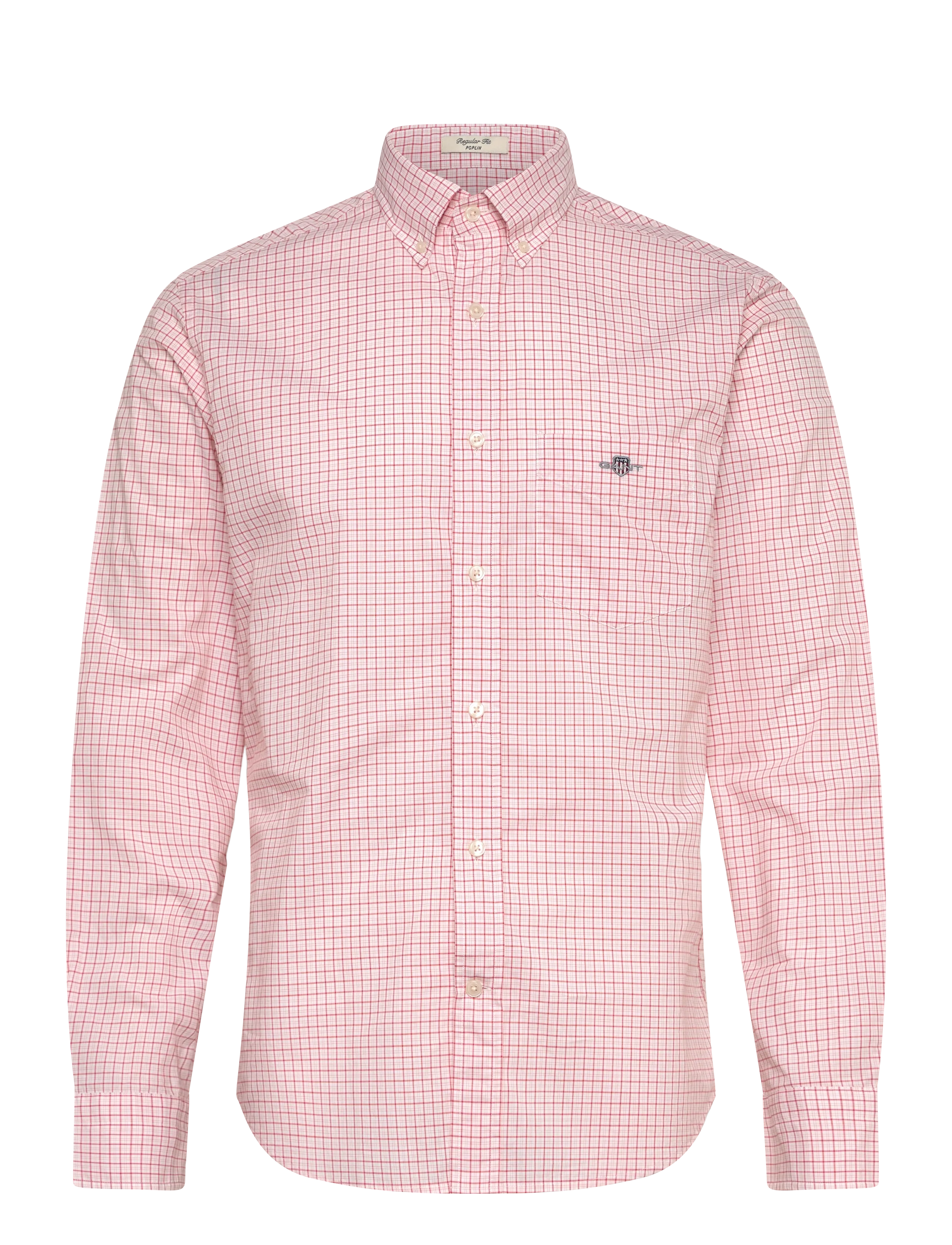 Gant REG CLASSIC POPLIN CHECK SHIRT - Skjorter - DEEP ORANGE / orange