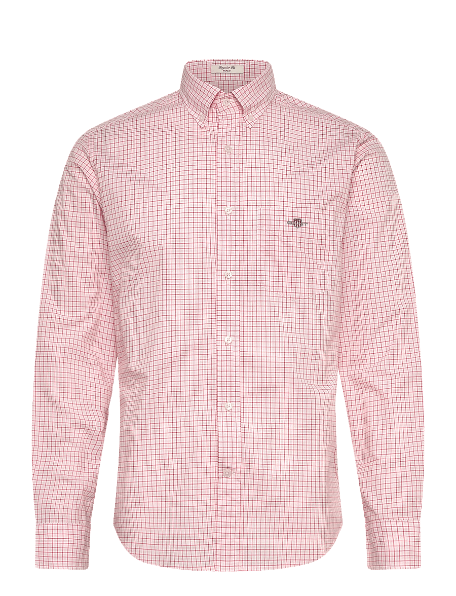 Gant - REG CLASSIC POPLIN CHECK SHIRT - ruudulised särgid - deep orange - 0