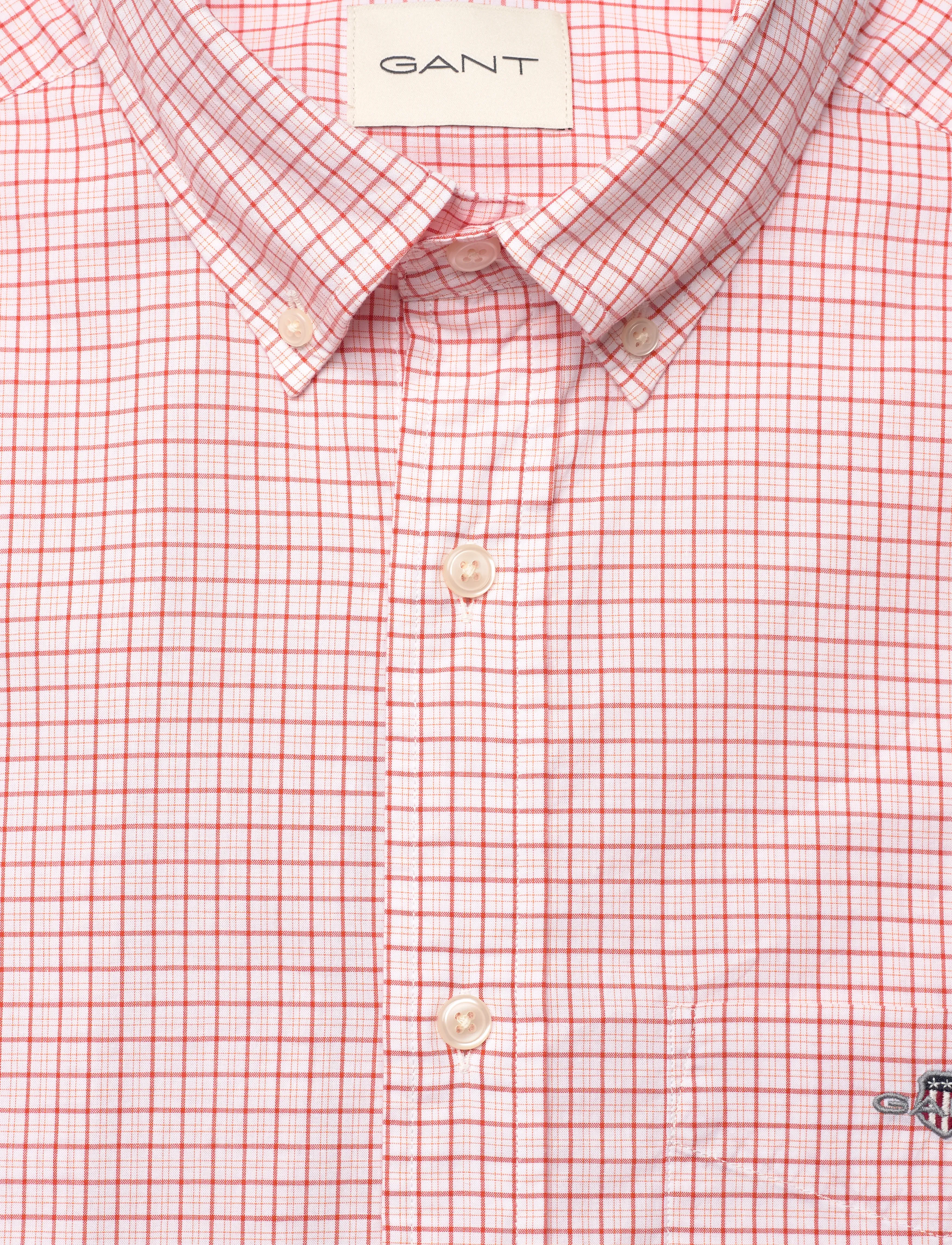 Gant - REG CLASSIC POPLIN CHECK SHIRT - ruudulised särgid - deep orange - 2