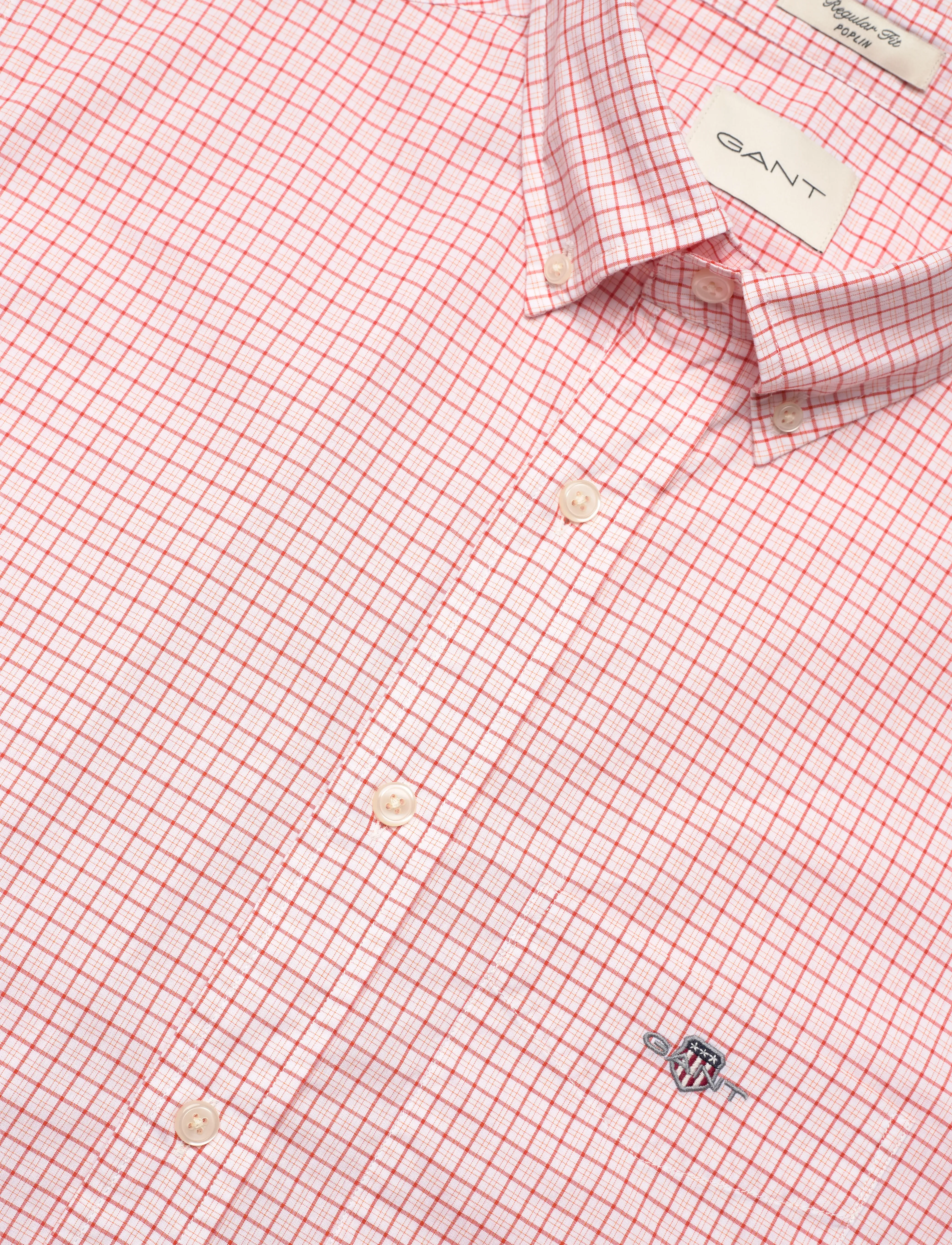 Gant - REG CLASSIC POPLIN CHECK SHIRT - ruudulised särgid - deep orange - 3