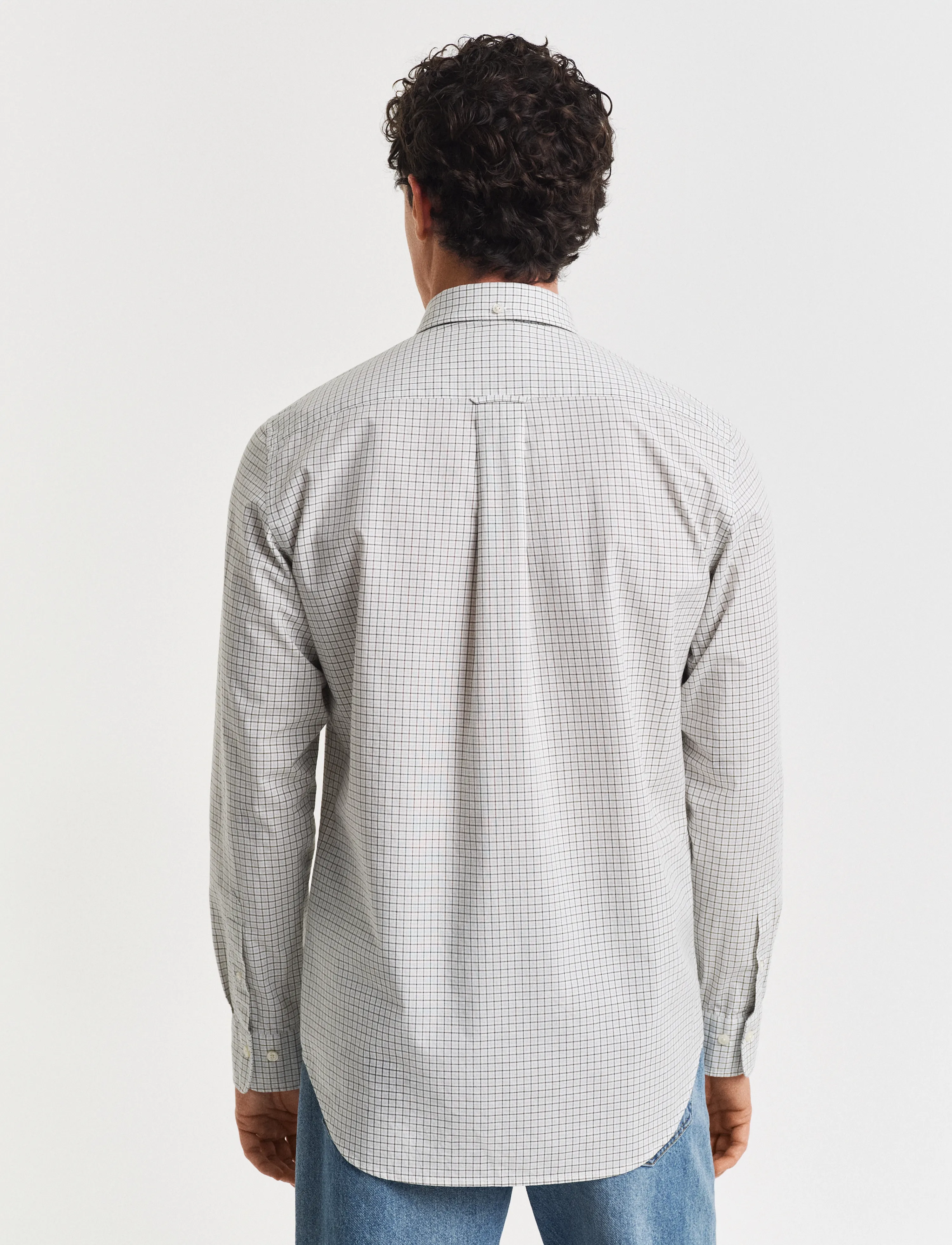 Gant - REG CLASSIC POPLIN CHECK SHIRT - ternede skjorter - juniper green - 3