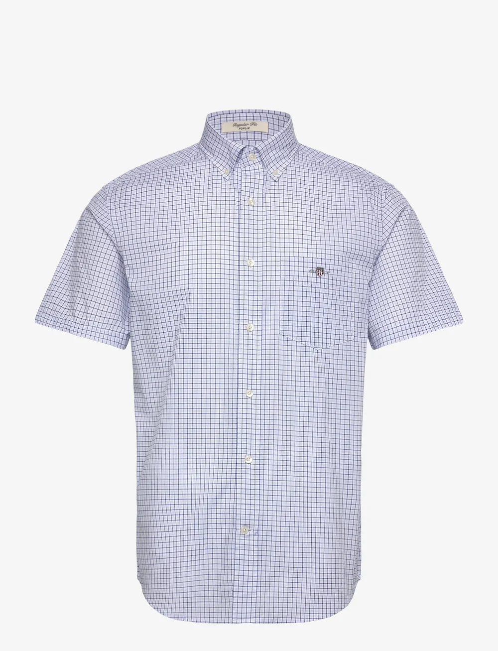 GANT - REG CLASSIC POPLIN CHECK SS SHIRT - basic skjorter - college blue - 0