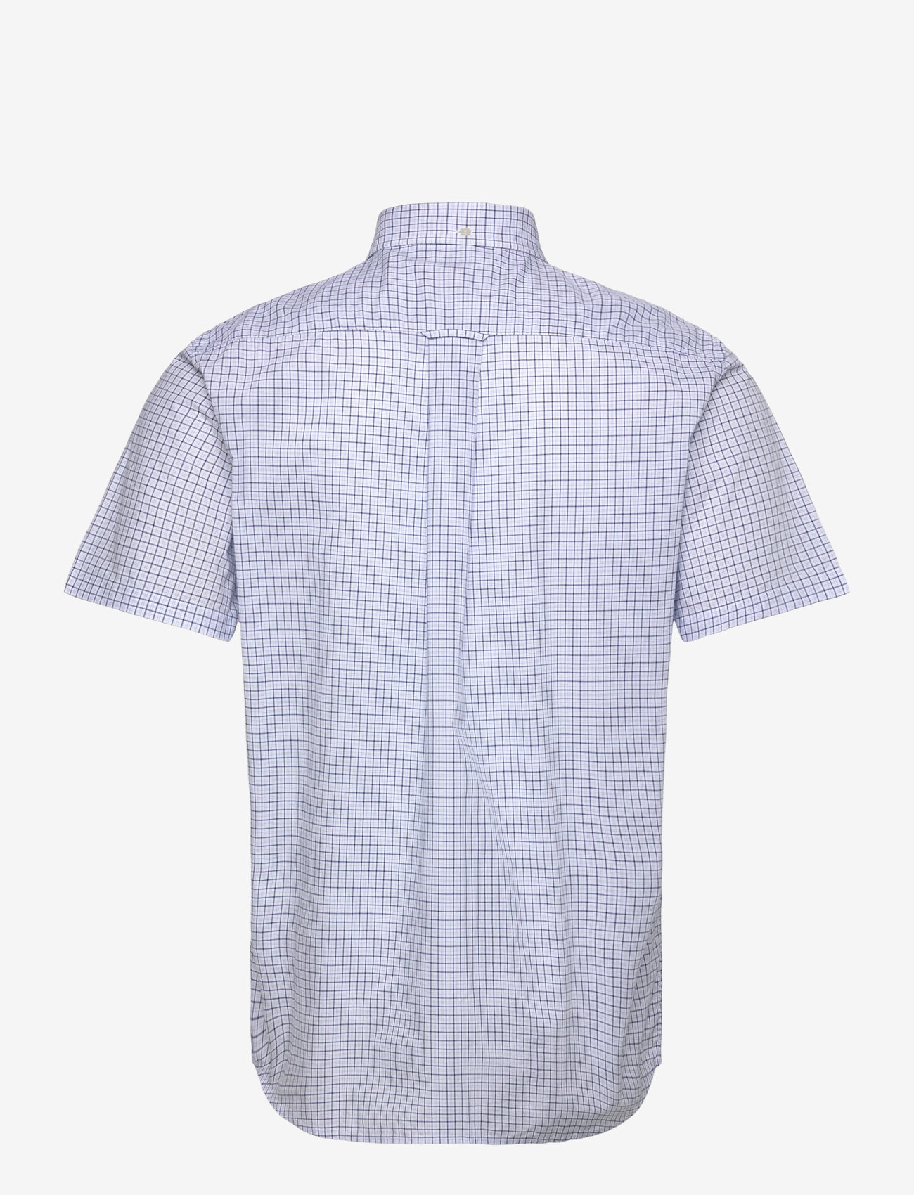 GANT - REG CLASSIC POPLIN CHECK SS SHIRT - rutiga skjortor - college blue - 1