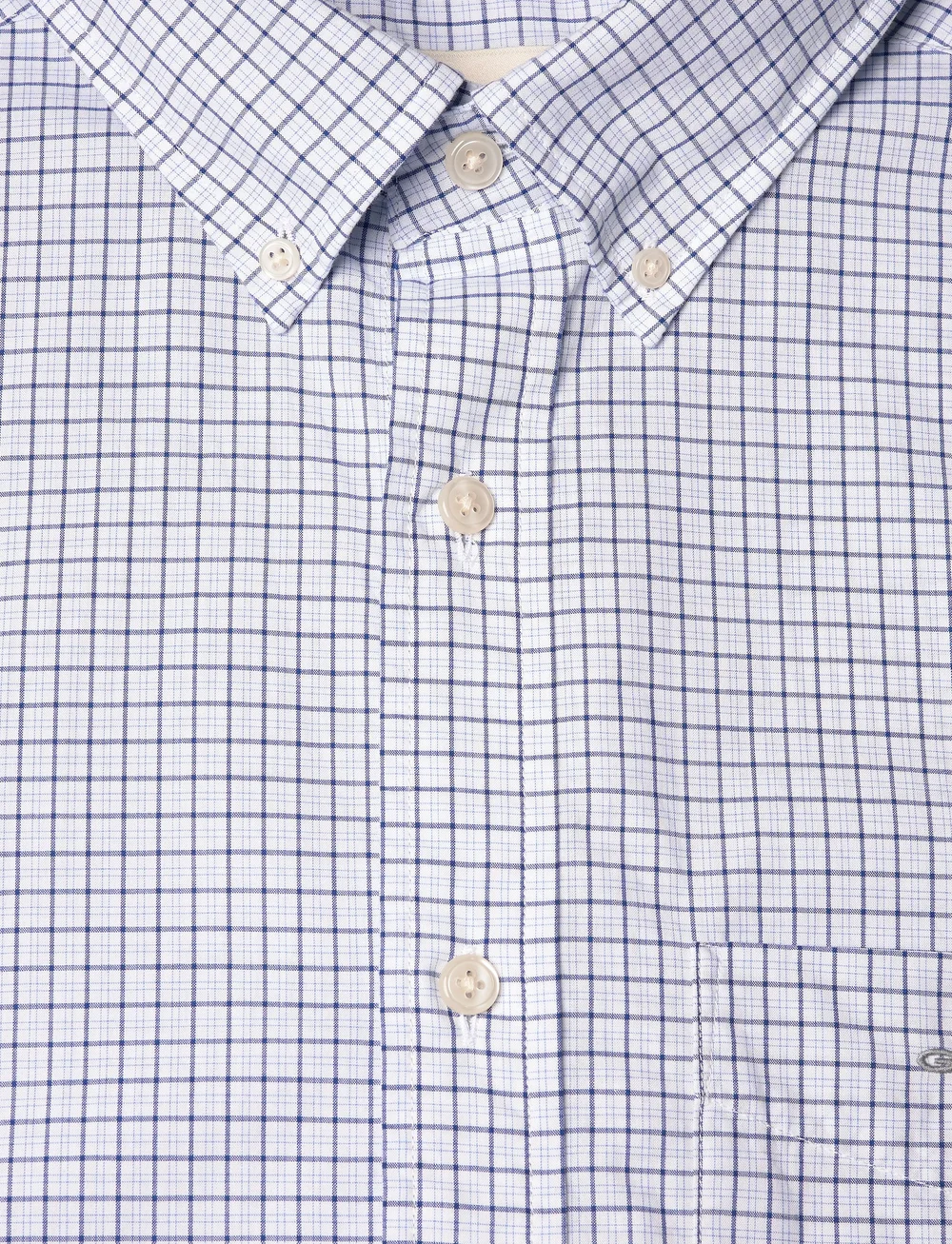 GANT - REG CLASSIC POPLIN CHECK SS SHIRT - basic skjorter - college blue - 2