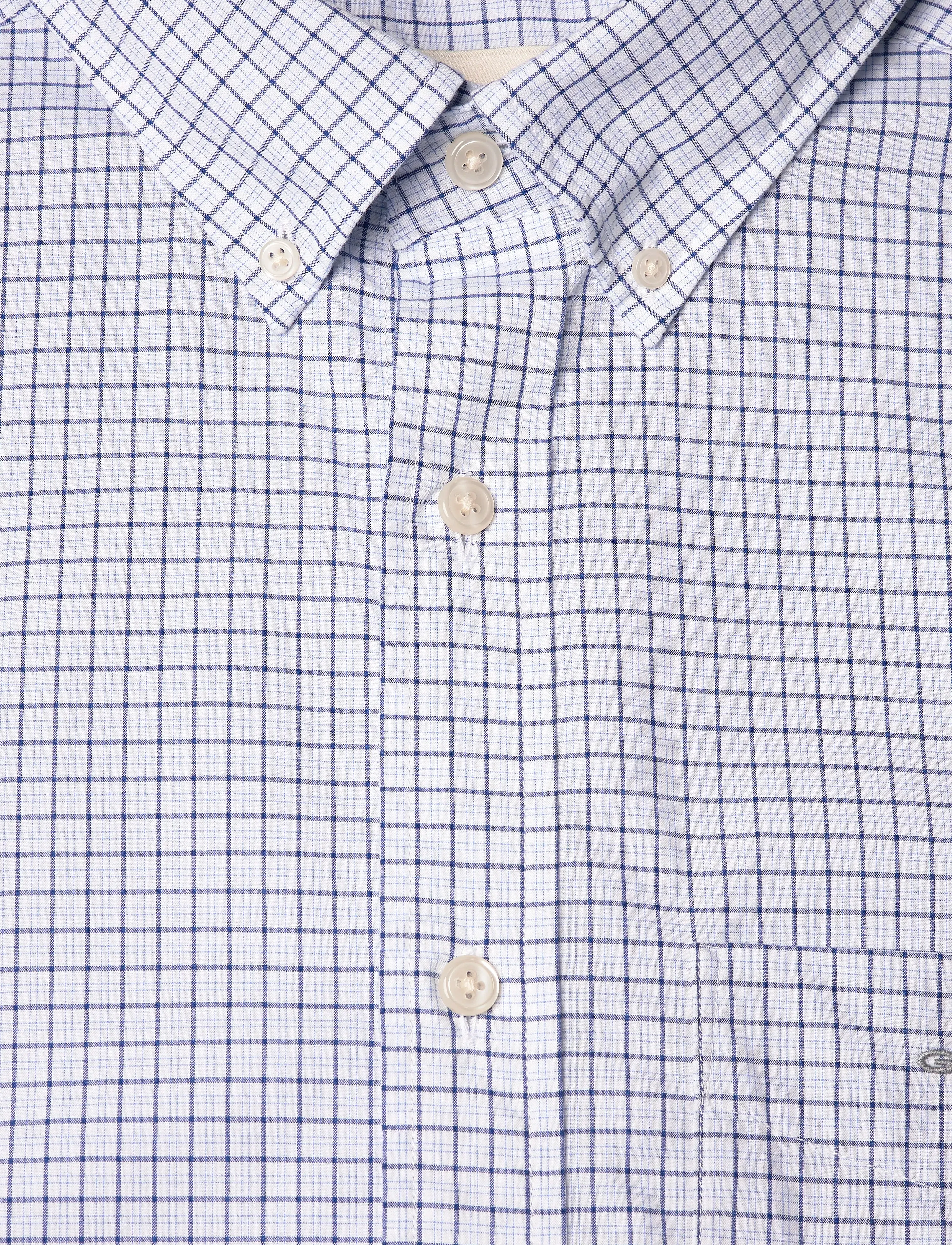 GANT - REG CLASSIC POPLIN CHECK SS SHIRT - college blue - 2