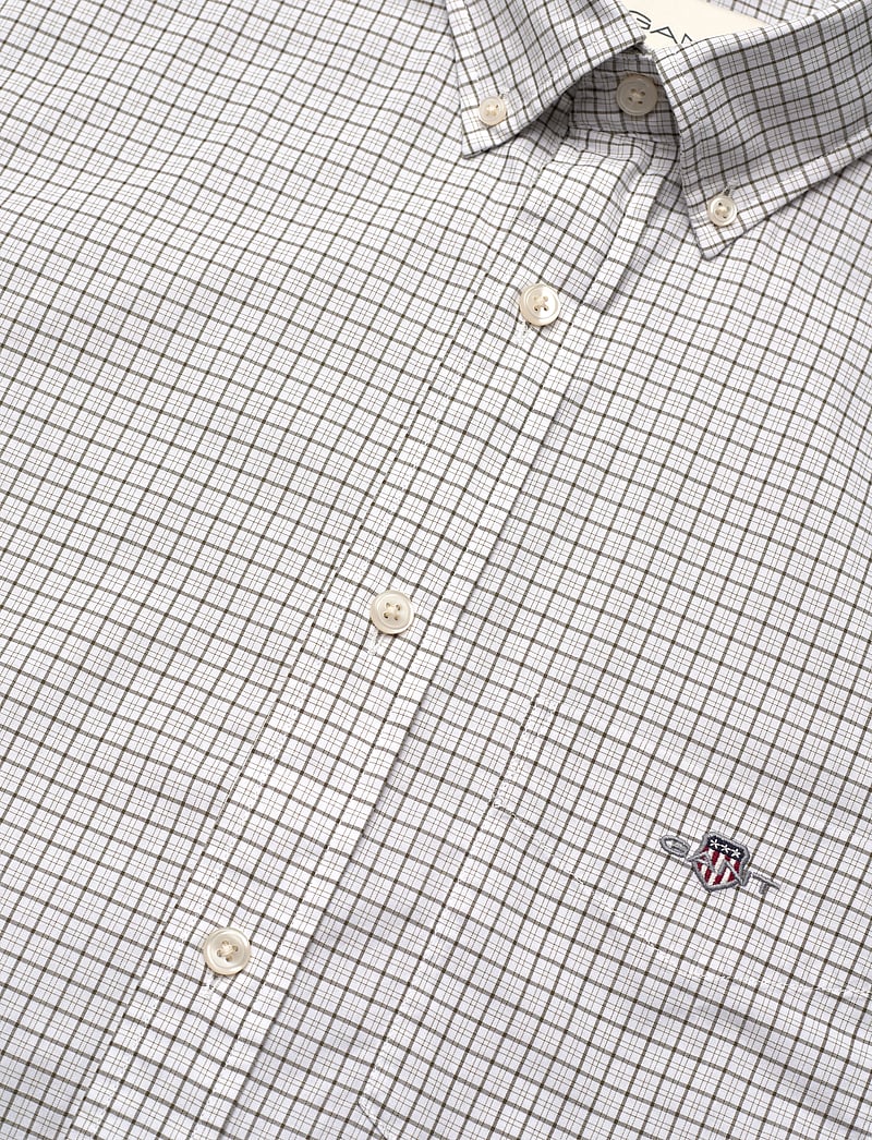 GANT - REG CLASSIC POPLIN CHECK SS SHIRT - basic shirts - juniper green - 3