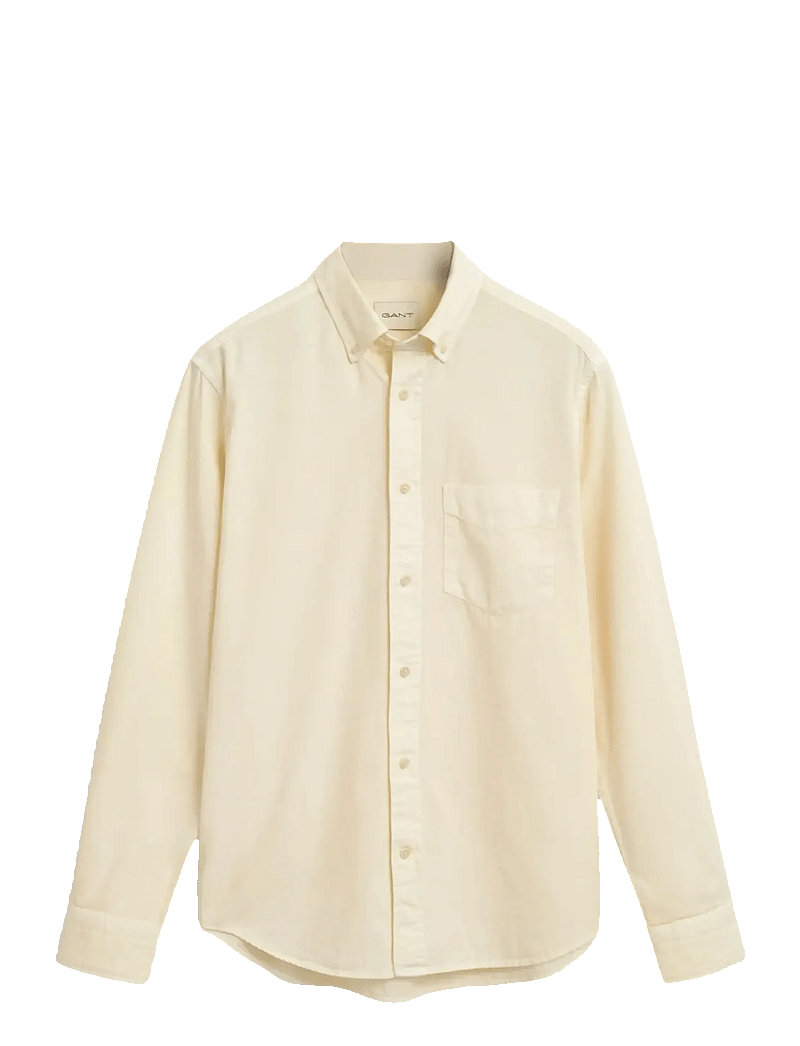 GANT - REG GMNT DYED TWILL SHIRT - basic-hemden - cream - 0