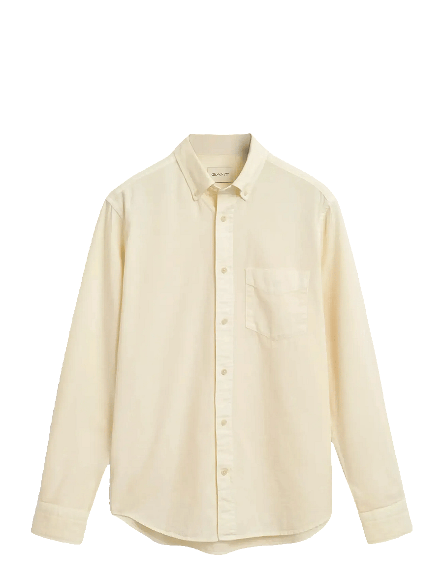 Gant - REG GMNT DYED TWILL SHIRT - rennot kauluspaidat - cream - 0