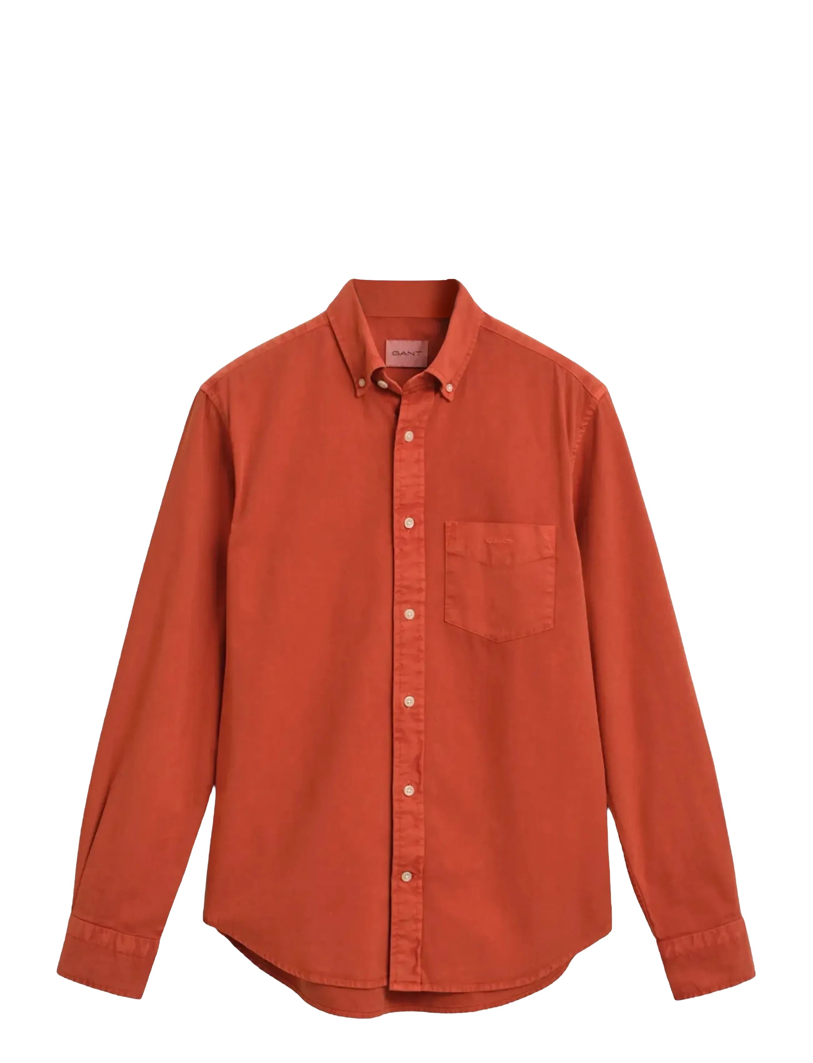 Gant REG GMNT DYED TWILL SHIRT - Skjorter - DEEP ORANGE / orange