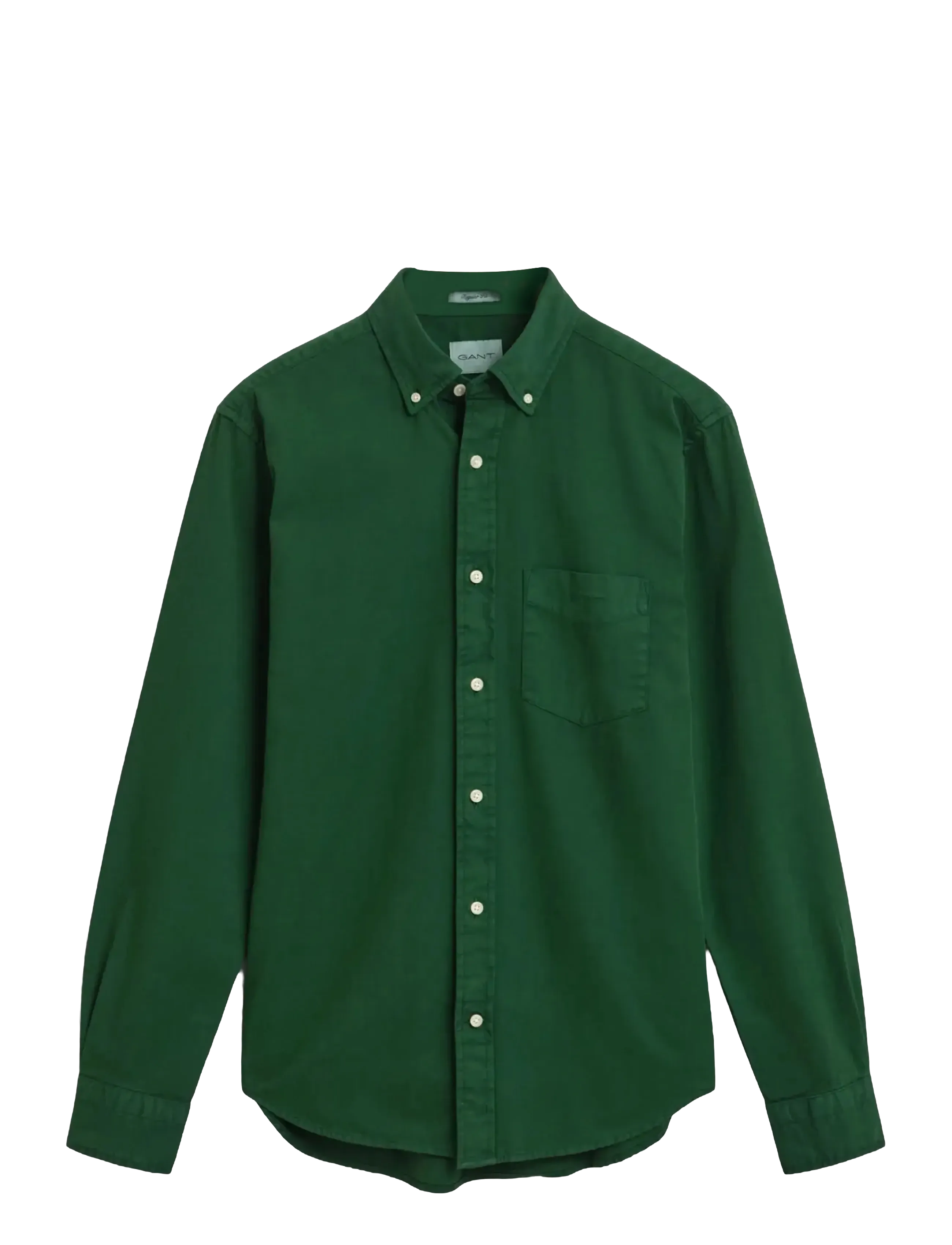 Gant REG GMNT DYED TWILL SHIRT - Skjorter - FOREST GREEN / green