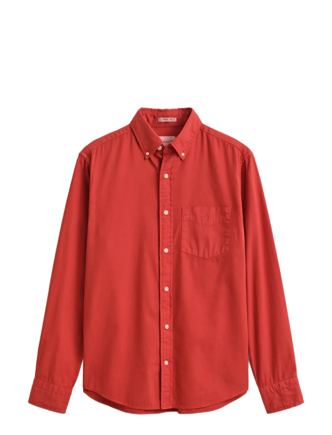 Gant Reg Gmnt Dyed Twill Shirt, XXL, Red, Skjorter > Afslappet Shirts, Herre