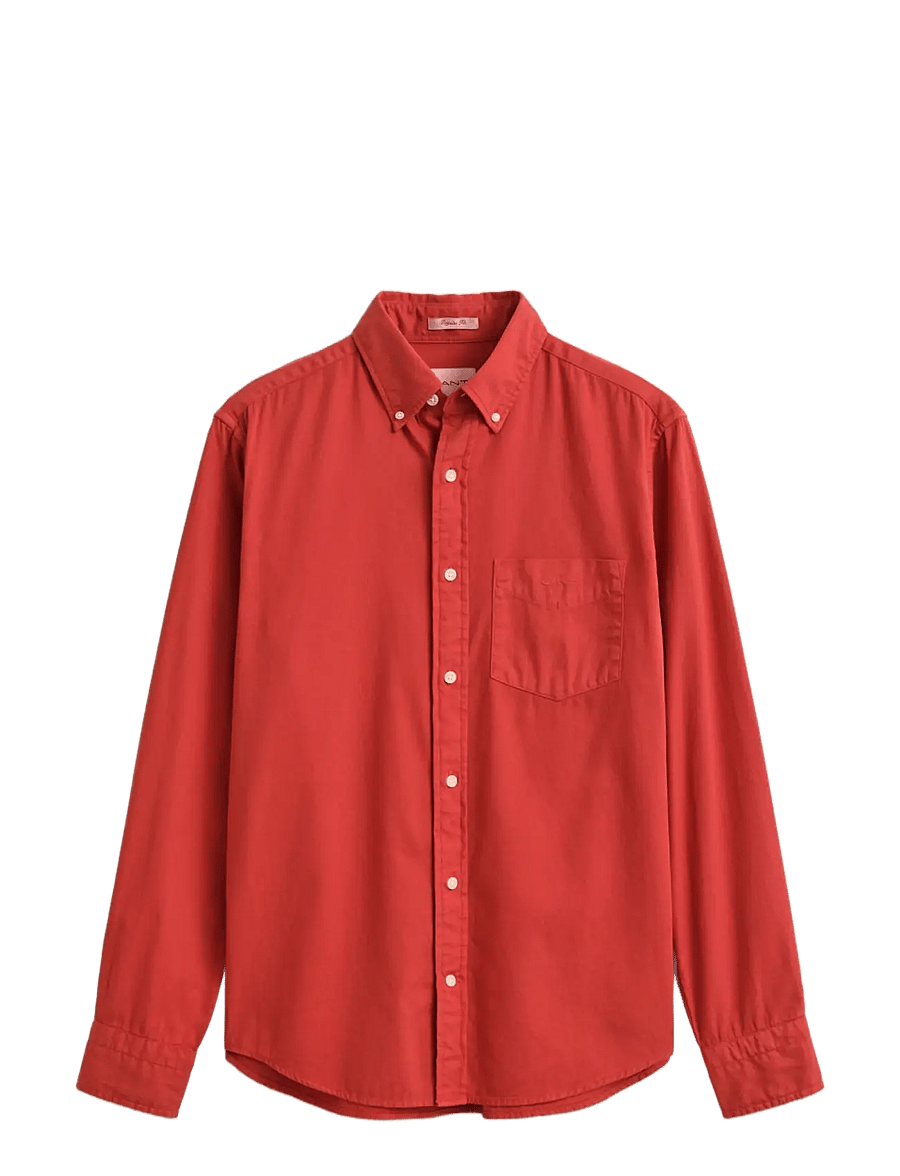 Gant - REG GMNT DYED TWILL SHIRT - casual skjorter - maple fire - 0
