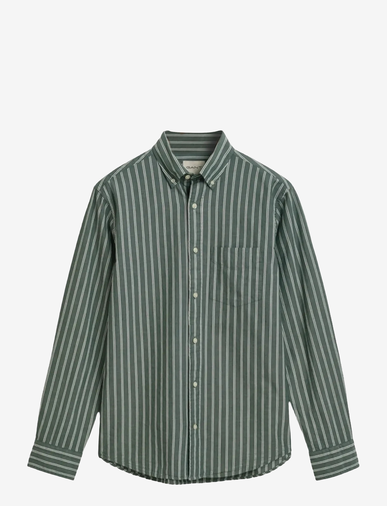 GANT - REG ARCHIVE POPLIN STRIPE SHIRT - gestreifte hemden - forest green - 0