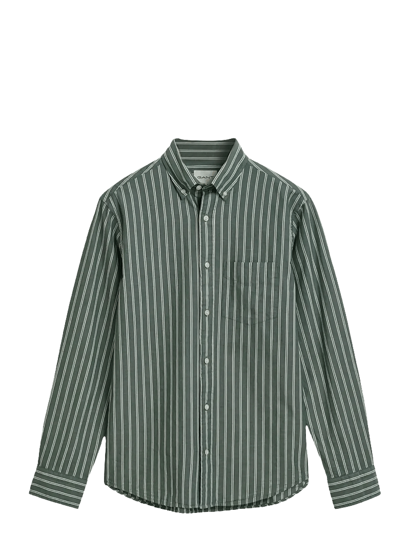 GANT - REG ARCHIVE POPLIN STRIPE SHIRT - striped shirts - forest green - 0