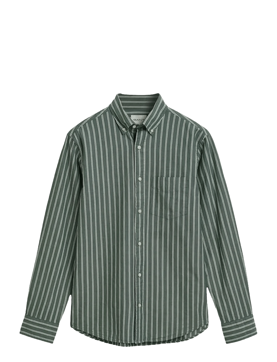 Gant - REG ARCHIVE POPLIN STRIPE SHIRT - gestreifte hemden - forest green - 0
